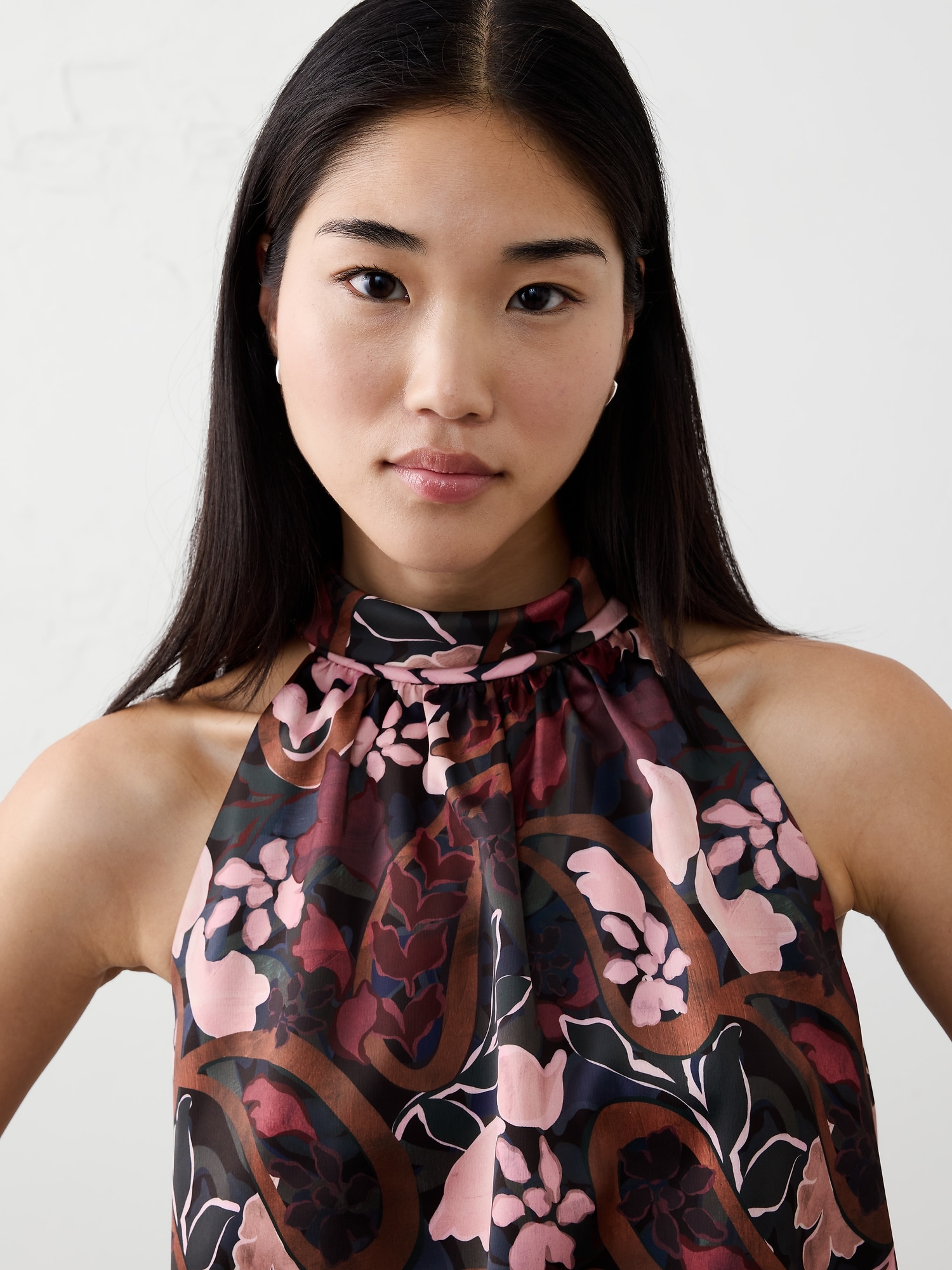 Image number 3 showing, Halter Mock-Neck Top