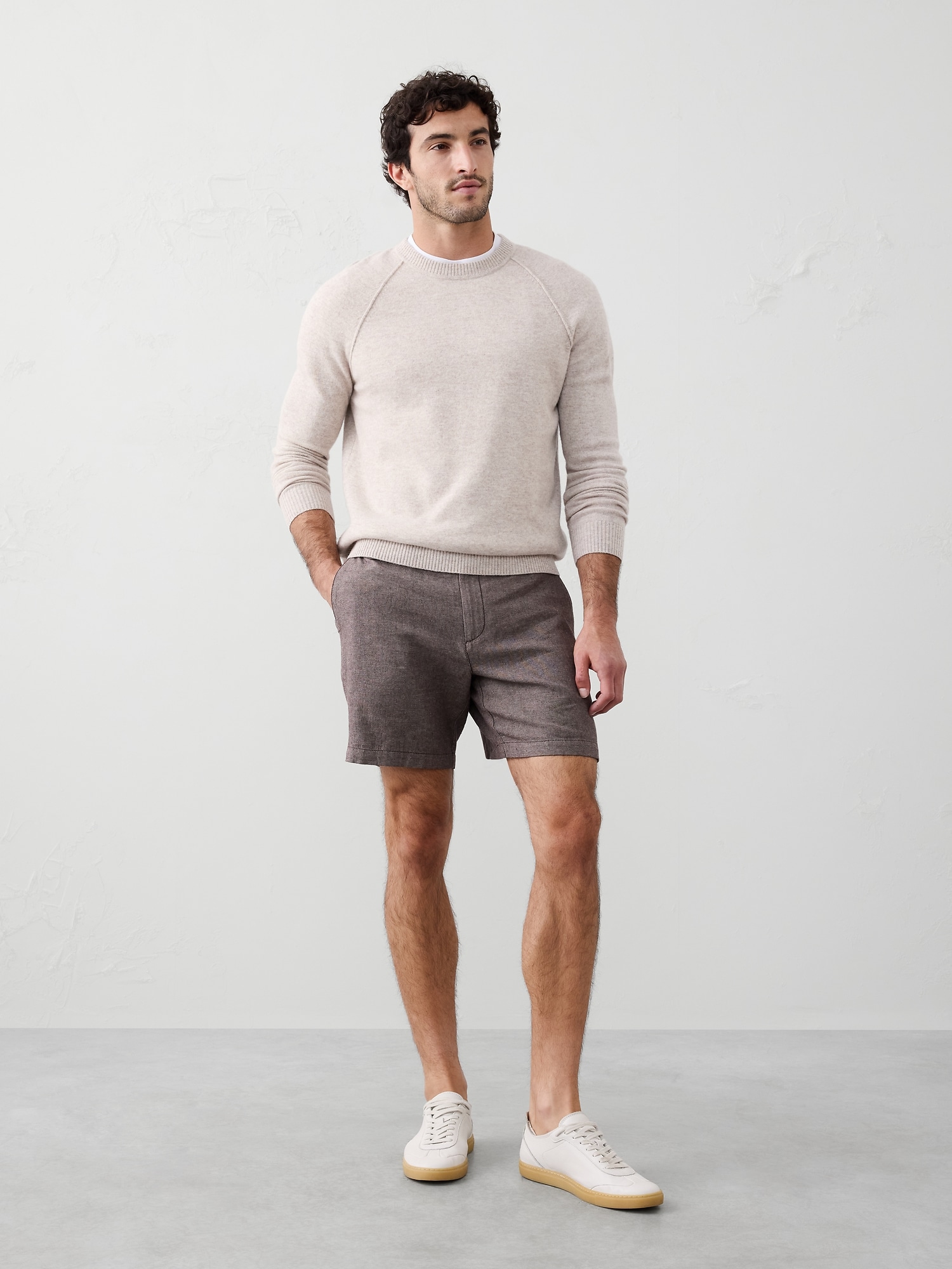 Image number 1 showing, Slim-Fit 7" Linen-Blend Short