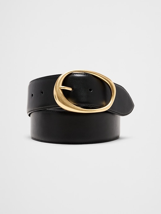 Vegan Suede Organic Buckle Wide Belt | Banana Republic Factory display picture 1