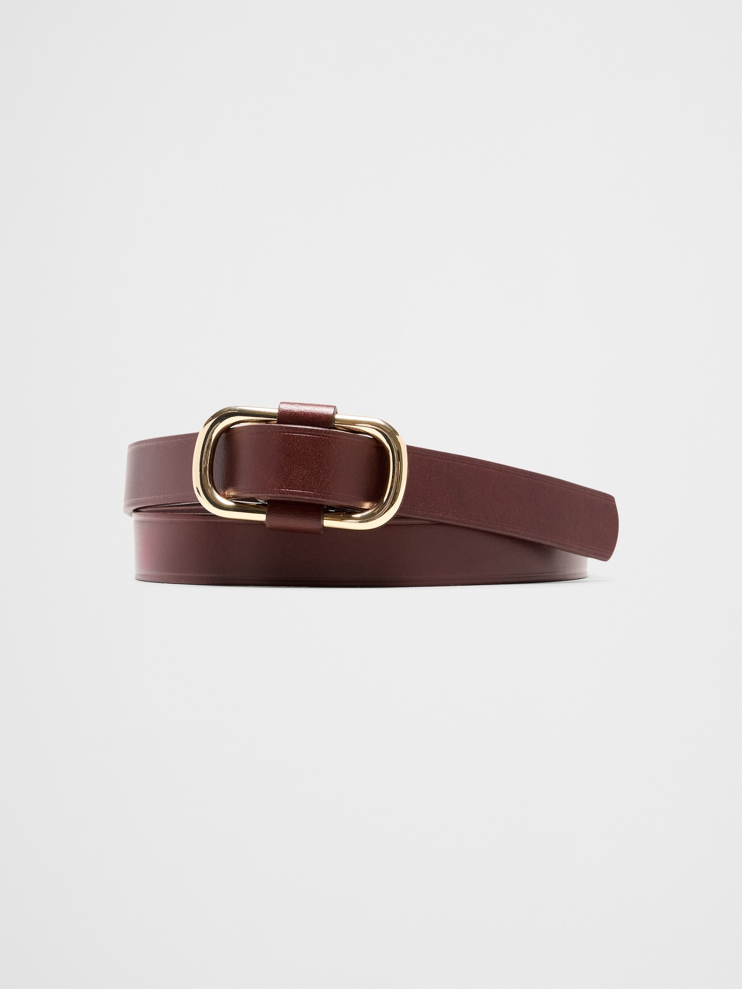Image number 1 showing, Leather Square Buckle Slider Belt
