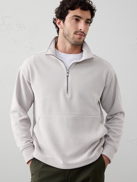 Corduroy Knit Half-Zip Sweatshirt Banana Republic Factory