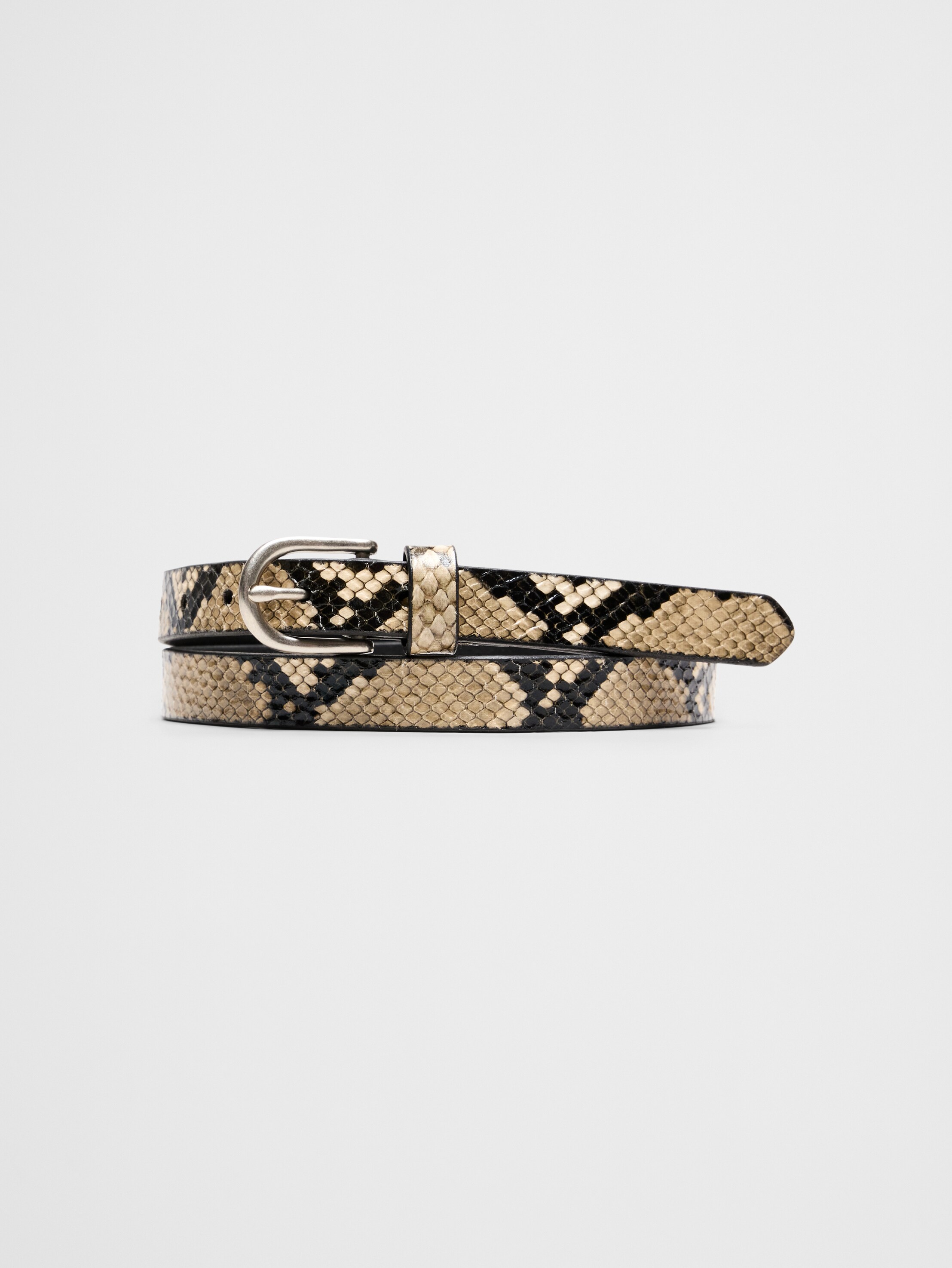 Leather Snake Print Skinny Belt | Banana Republic Factory display picture 1