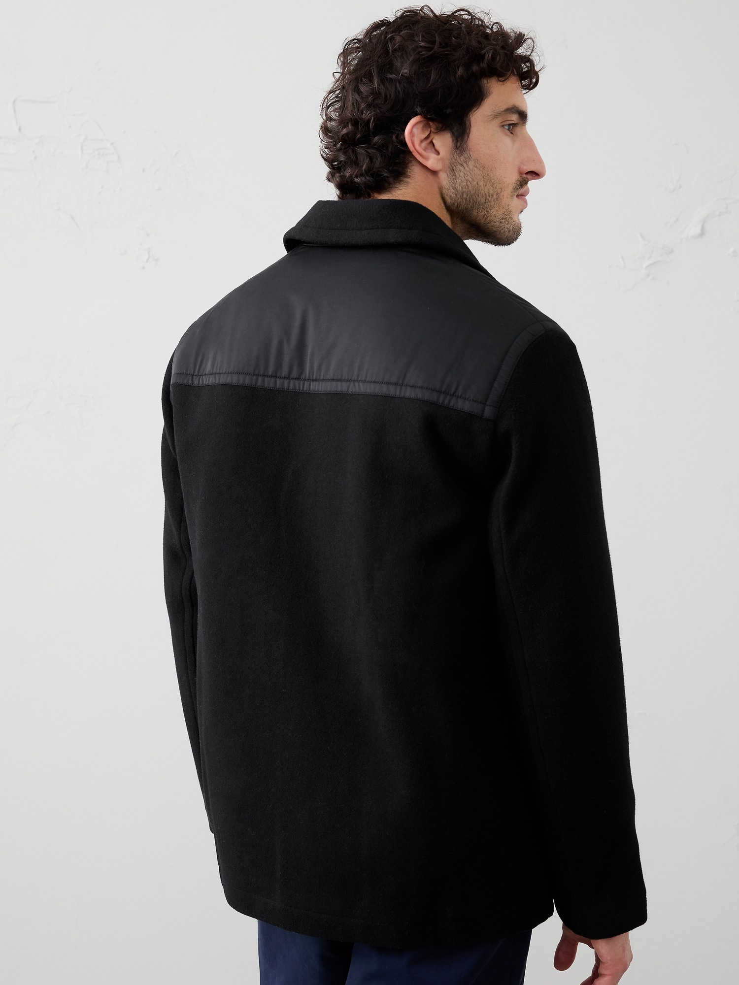 Image number 2 showing, Wool-Blend Mixed Media Coat