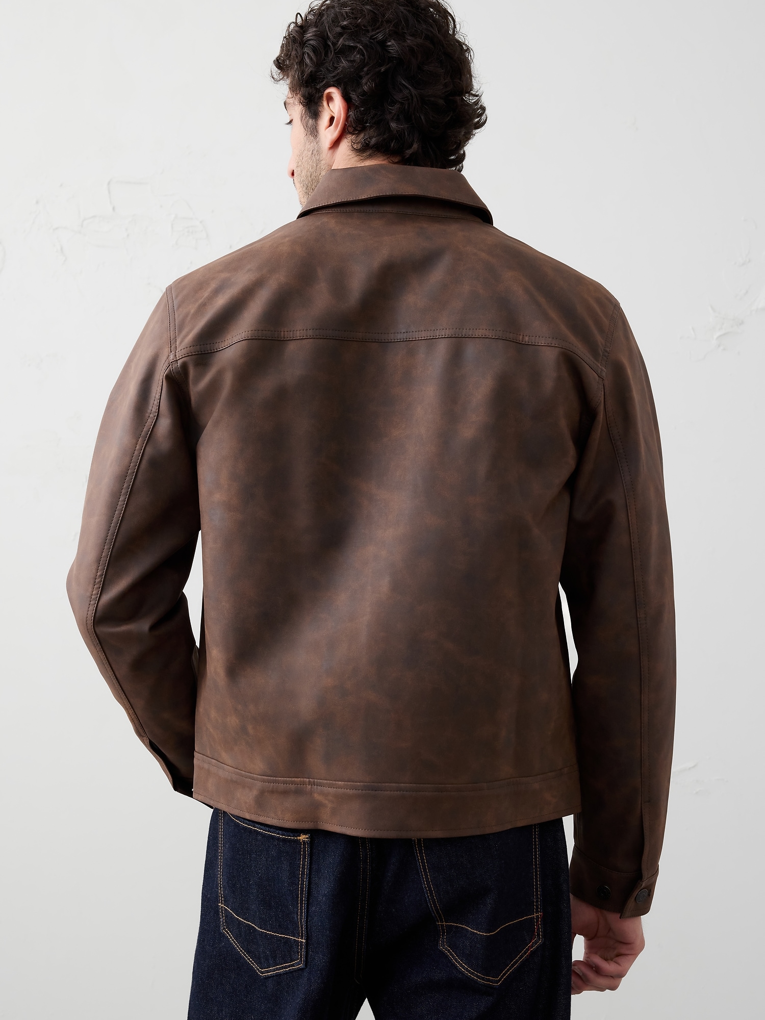 Image number 2 showing, Vegan Leather Trucker Jacket