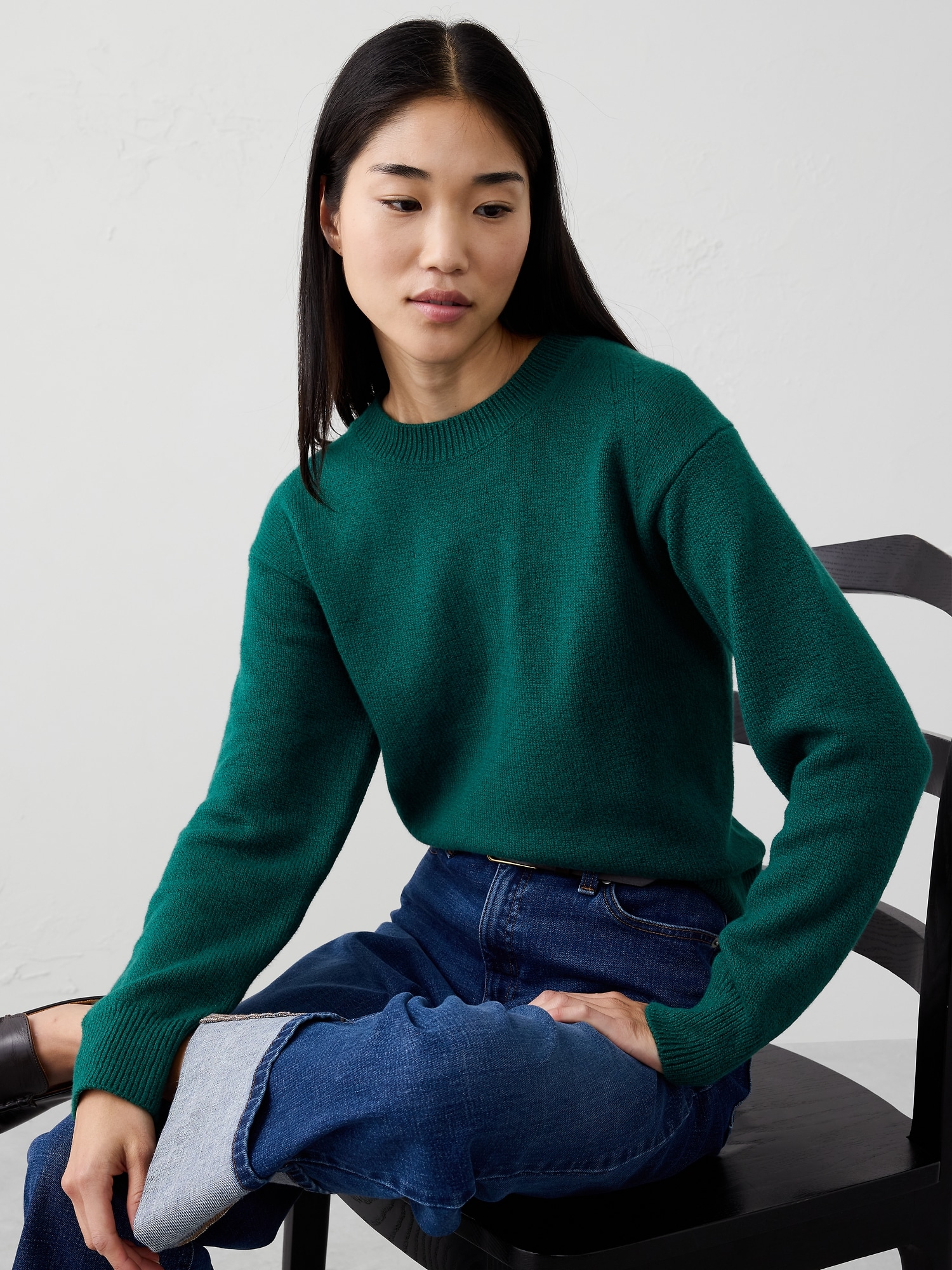 Cozy Pullover Sweater - Sapphire Green