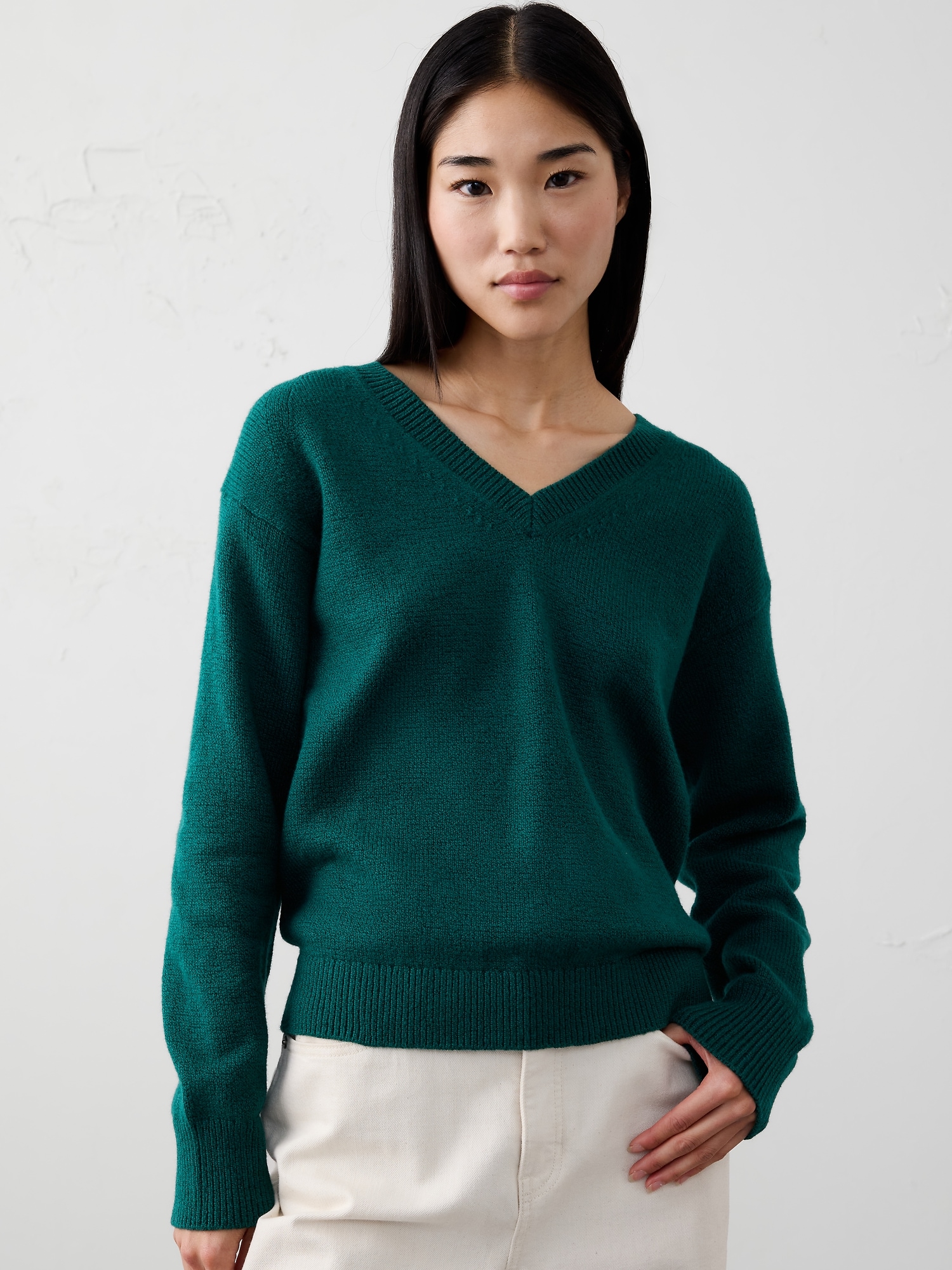 Cozy Pullover Sweater - Sapphire Green