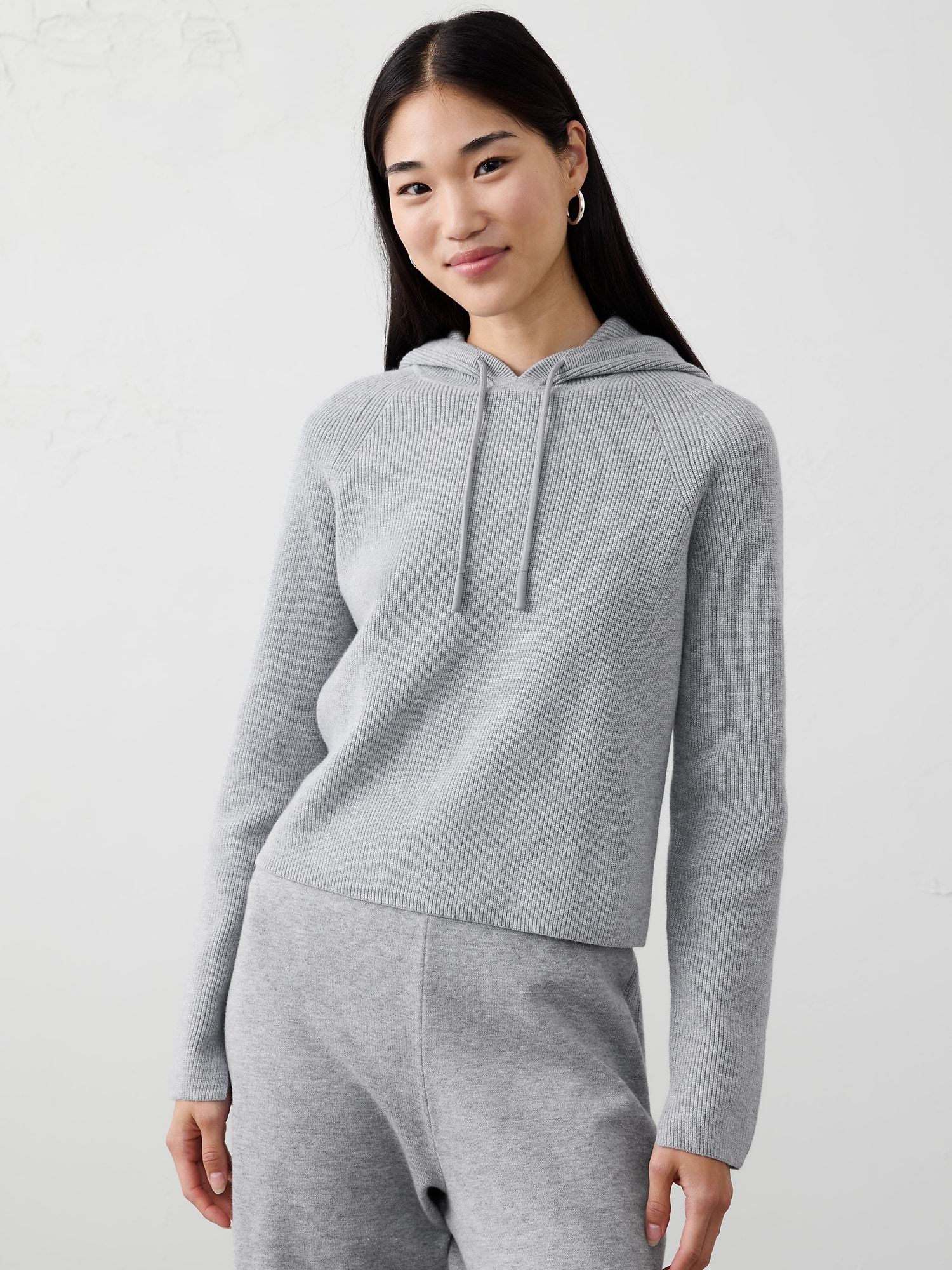Ribbed Sweater Hoodie