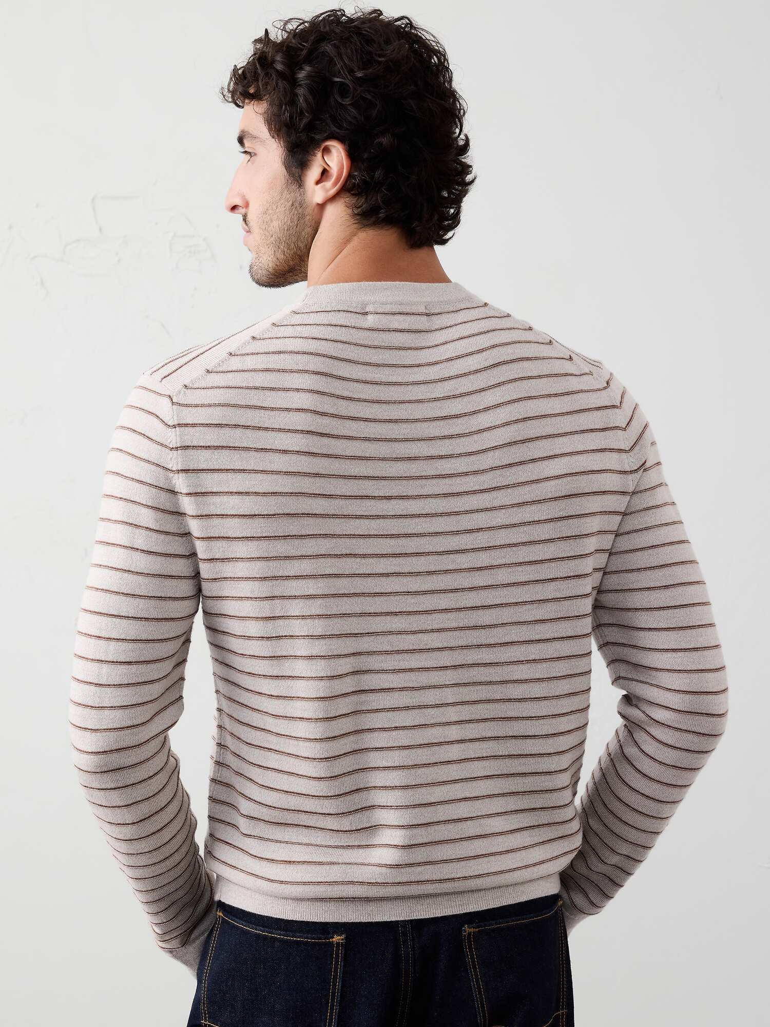Image number 2 showing, Merino Wool Textured Striped Sweater
