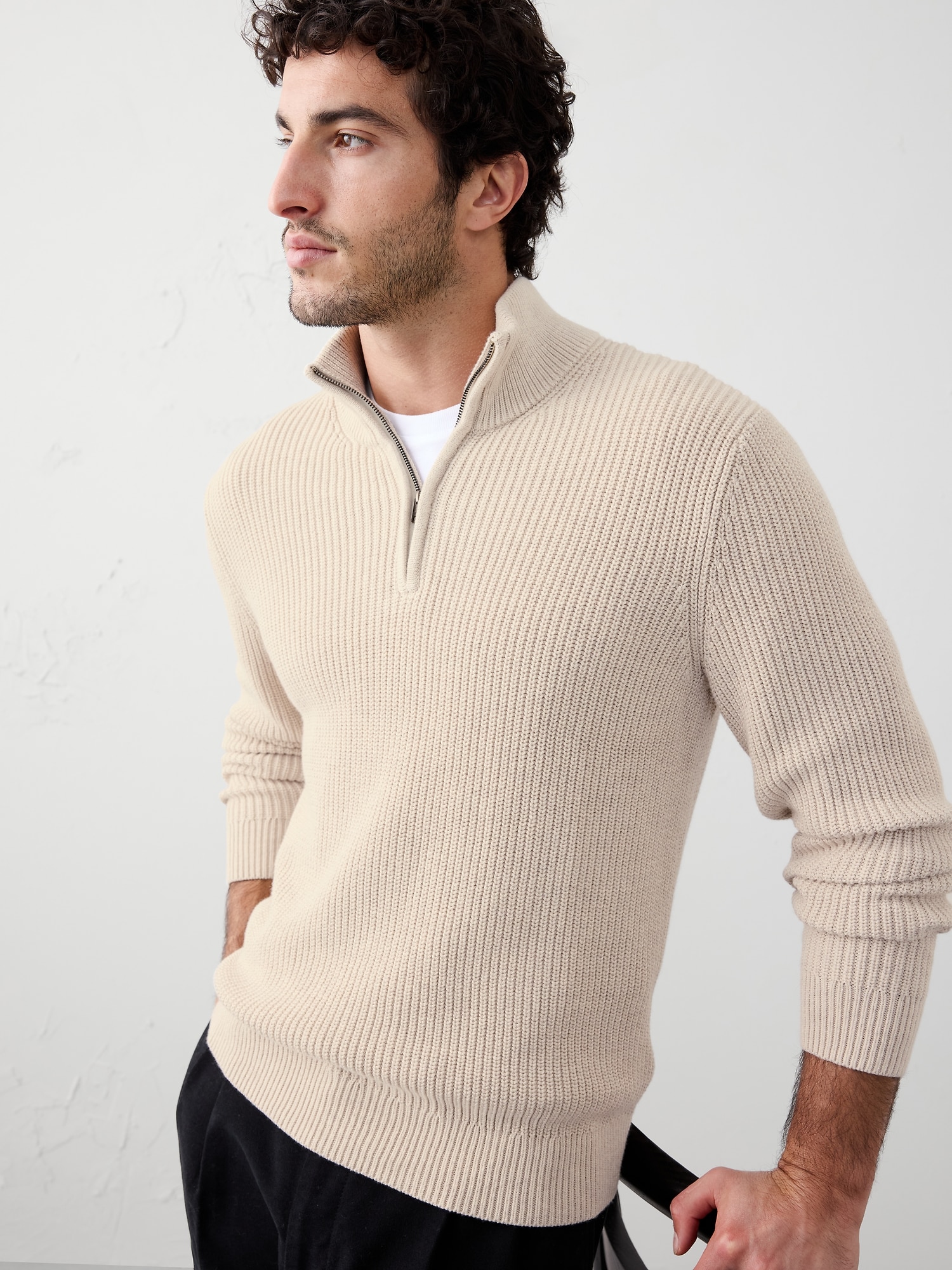 Image number 3 showing, Fisherman Quarter-Zip Sweater