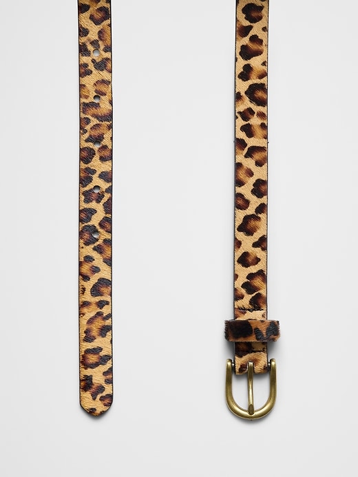Vegan Leopard Pony Hair Skinny Belt | Banana Republic Factory display picture 1