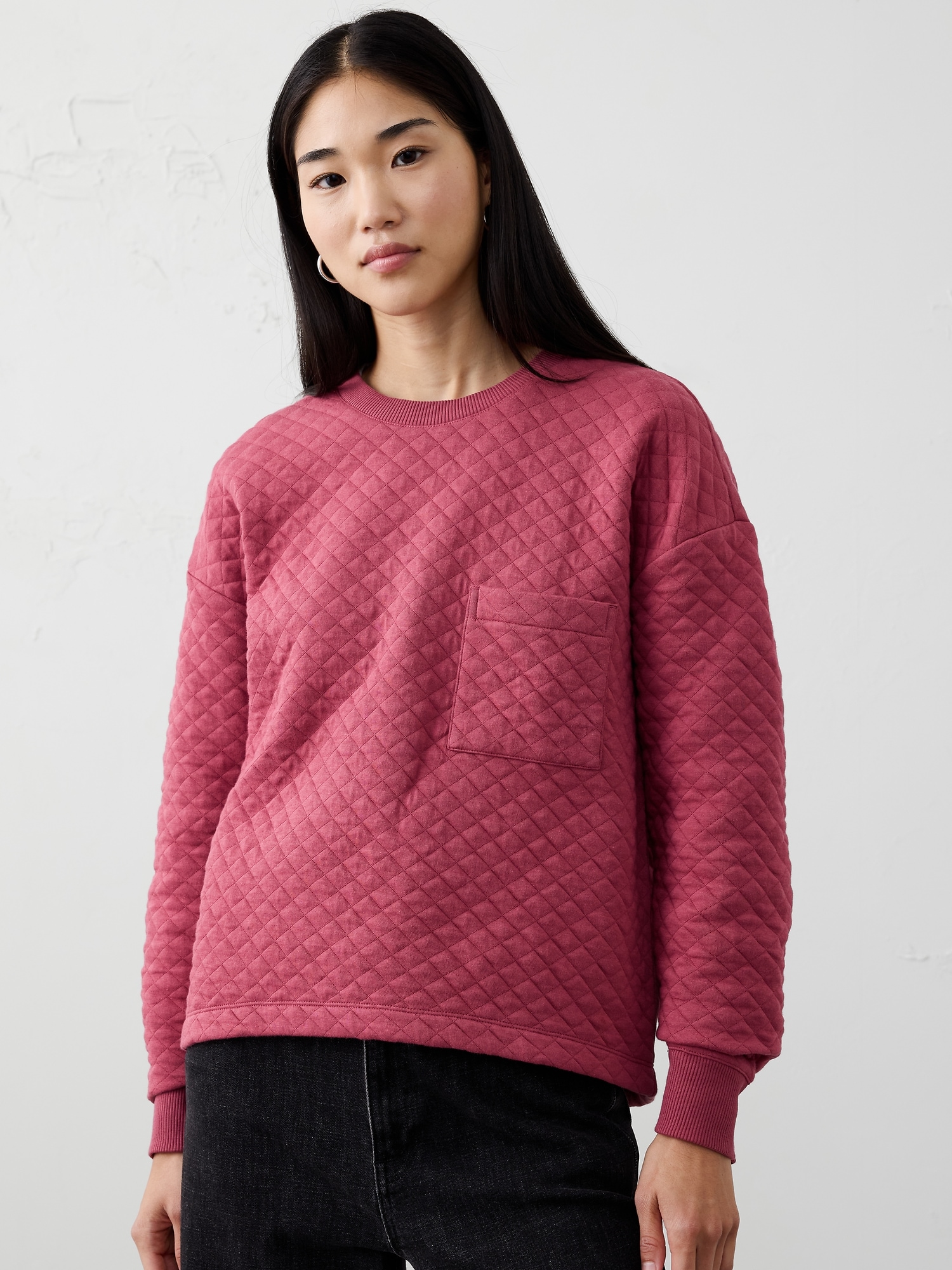Quilted Sweatshirt - Berry Parfait