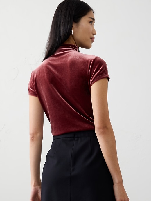 Velvet Mock-Neck Top