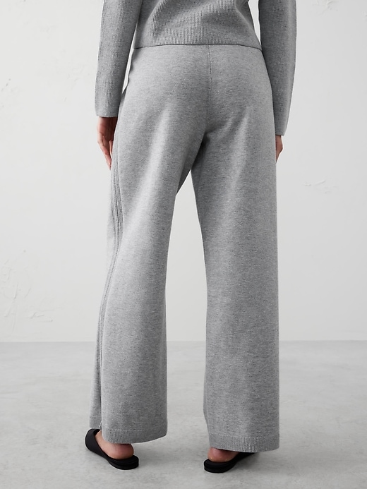 Wide-Leg Mid-Rise Pull-On Sweater Pant