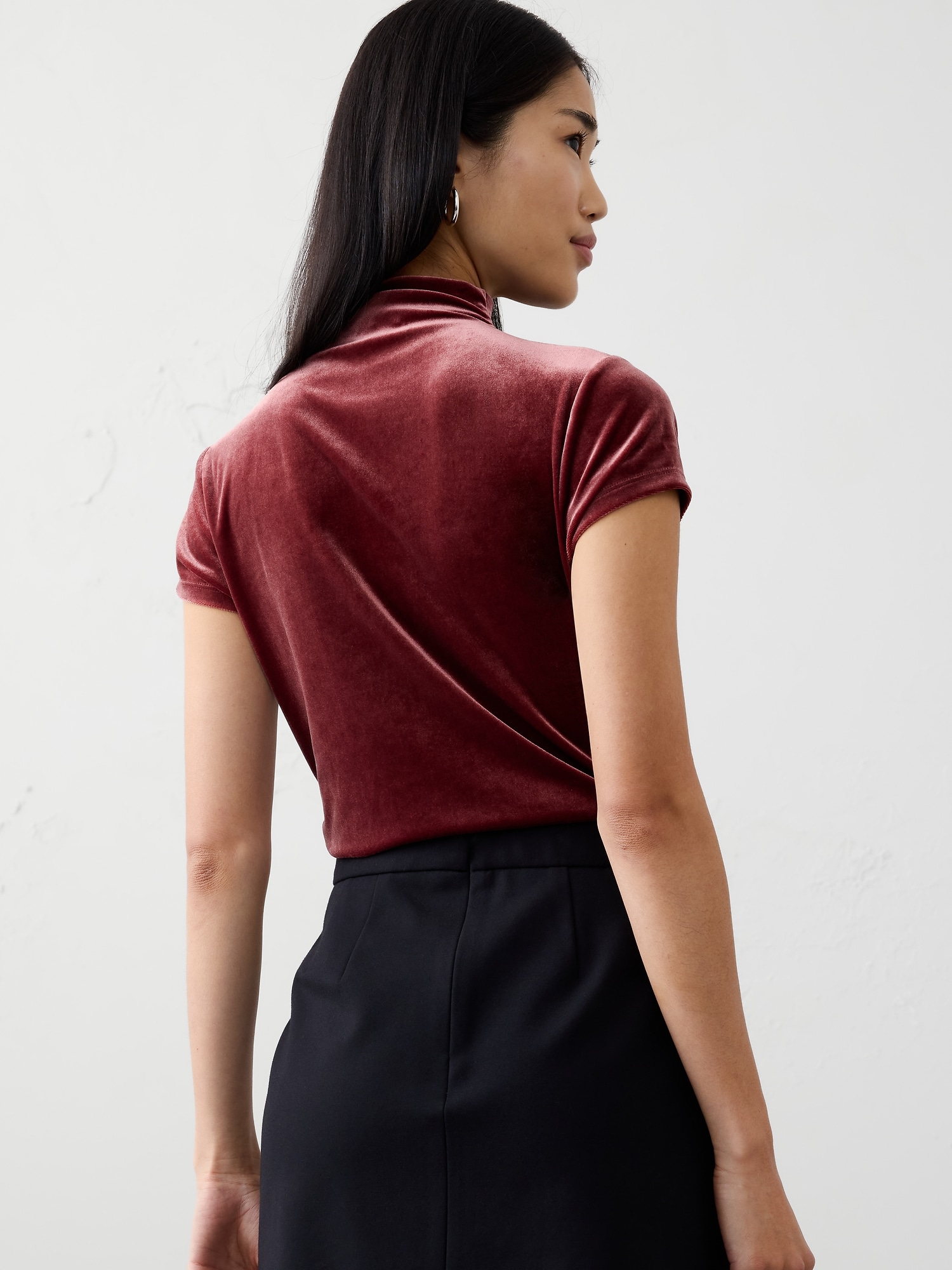 Image number 2 showing, Velvet Mock-Neck Top