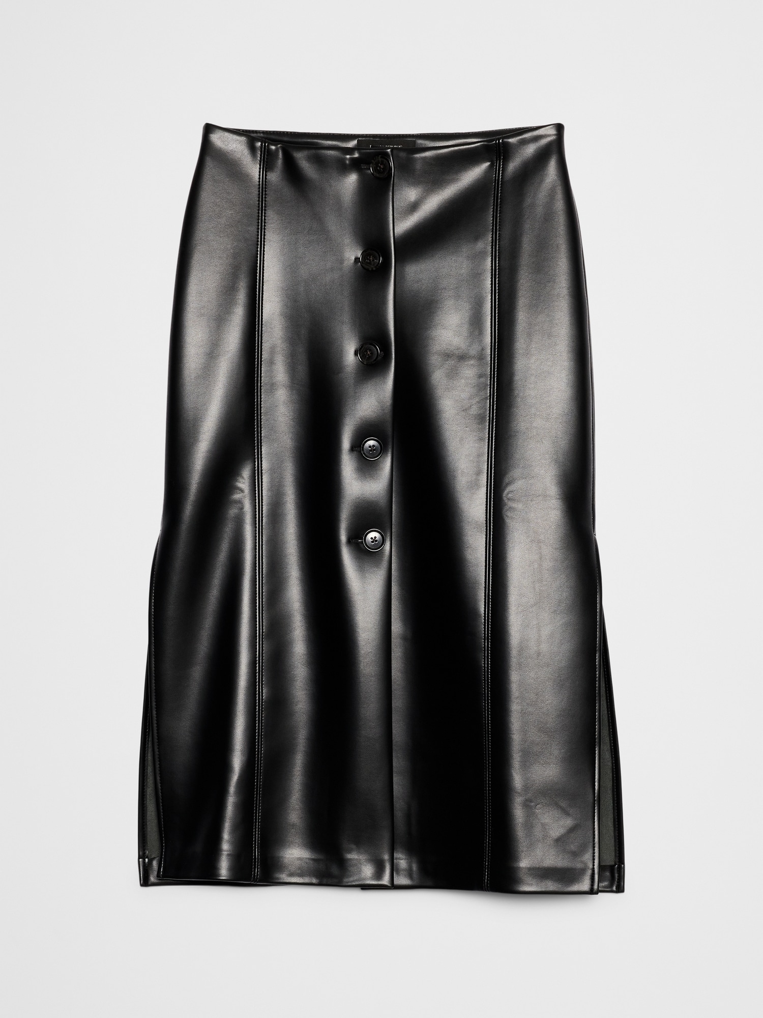 Image number 4 showing, Vegan Leather Midi Skirt