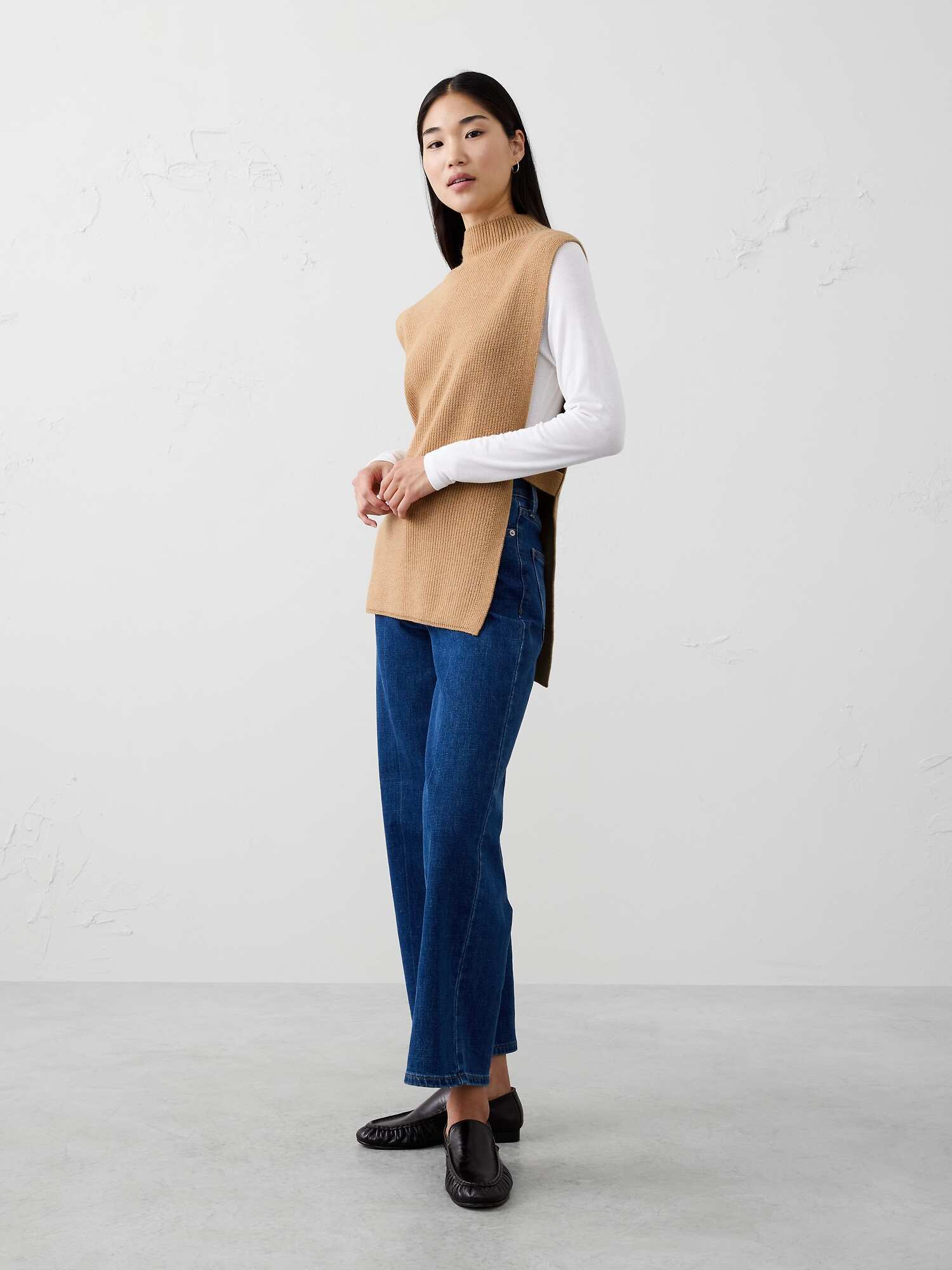 SWEATER BIB PONCHO - Brown Sugar