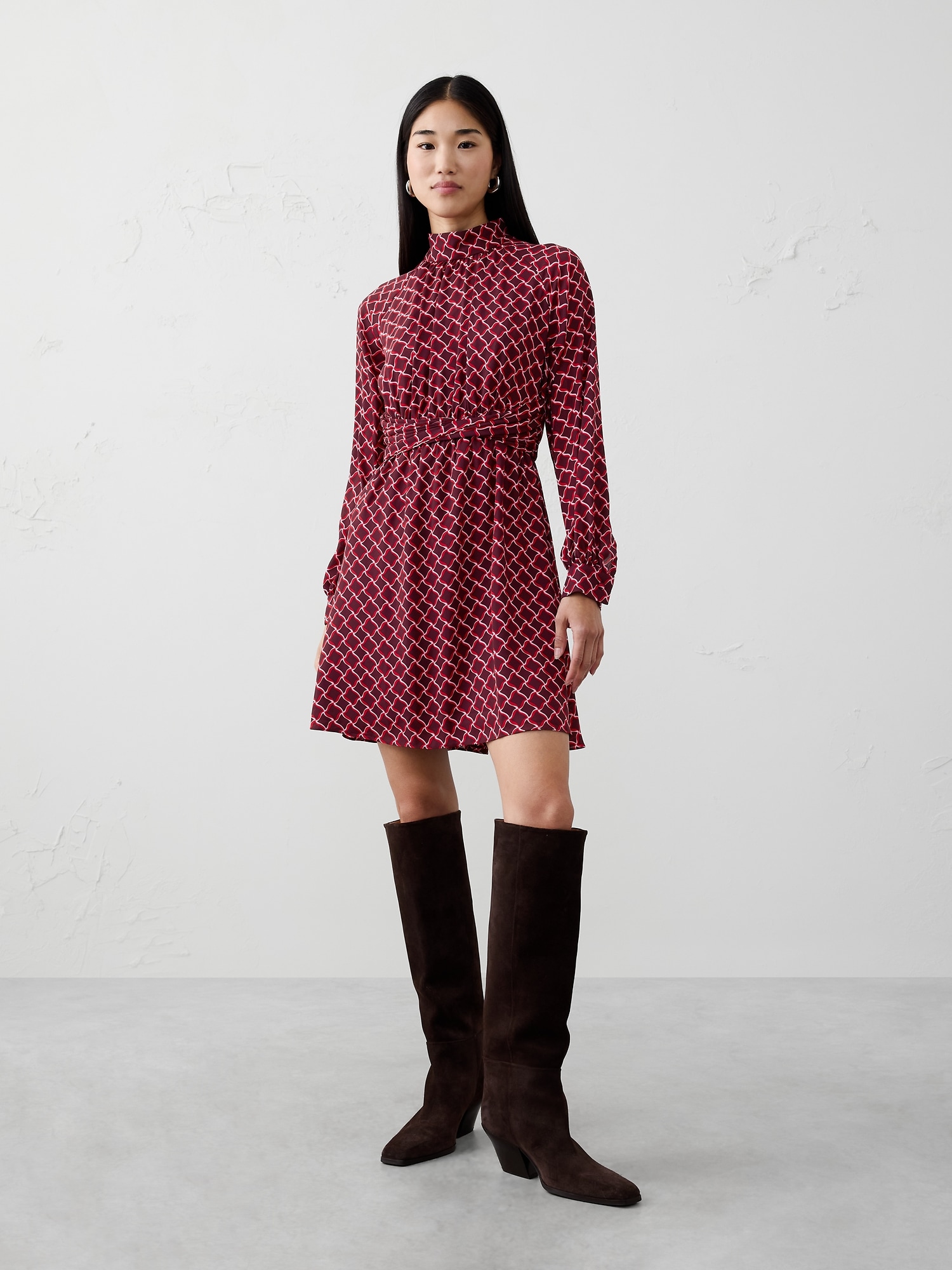 Image number 1 showing, Twisted-Waist Mini Dress