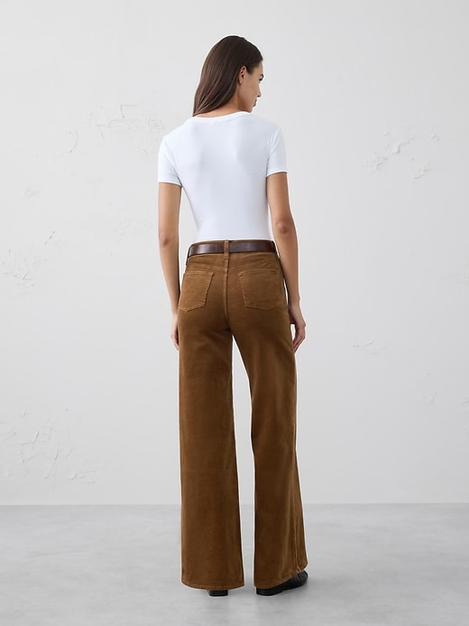 Wide-Leg High-Rise Corduroy Jean