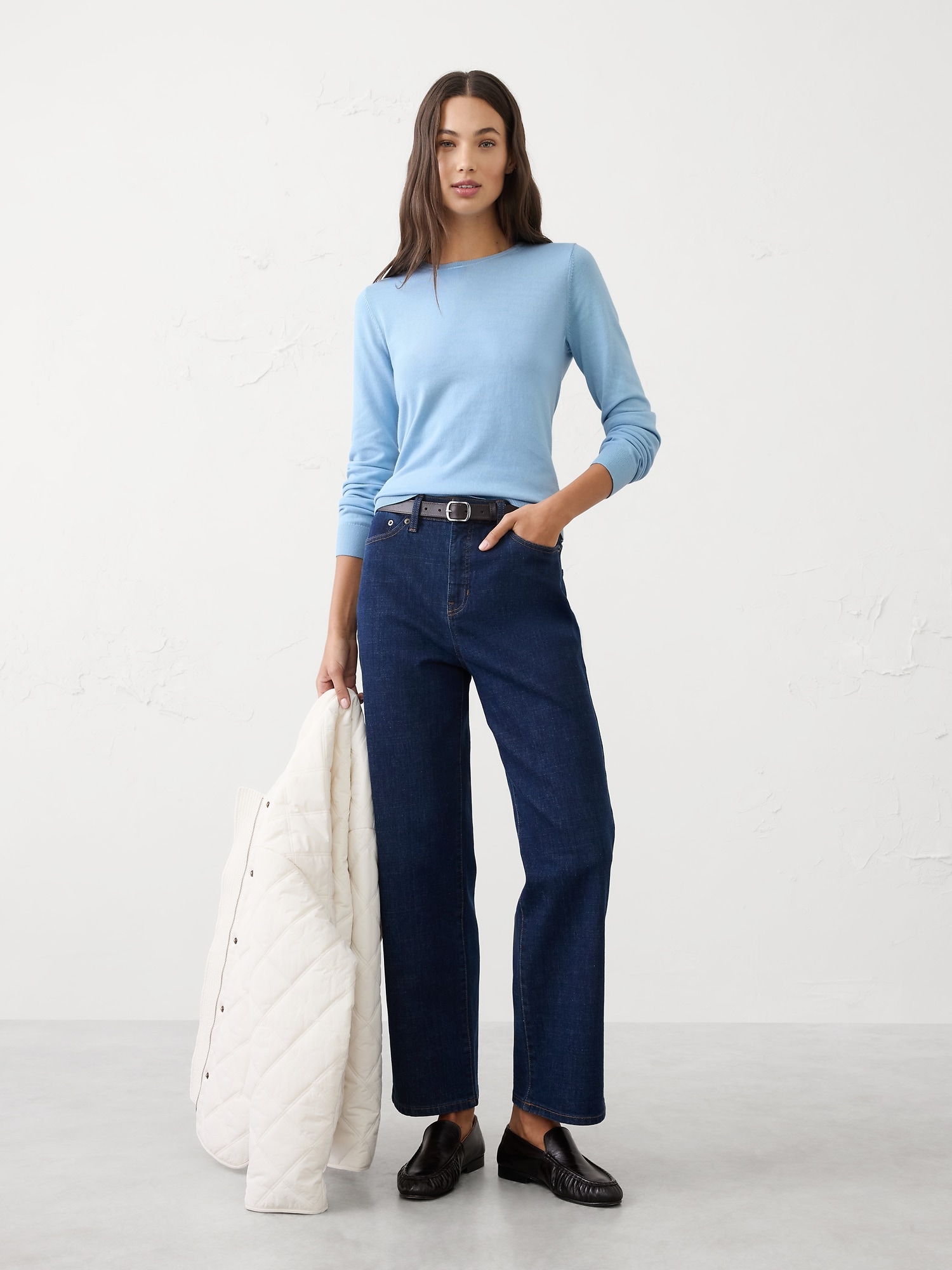 Forever Crew-Neck Sweater - Natural Blue