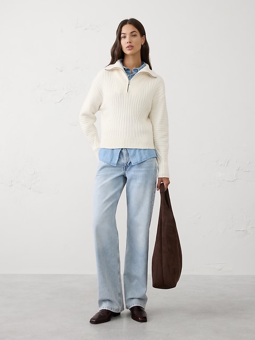 Double Zipper Ribbed Cardigan