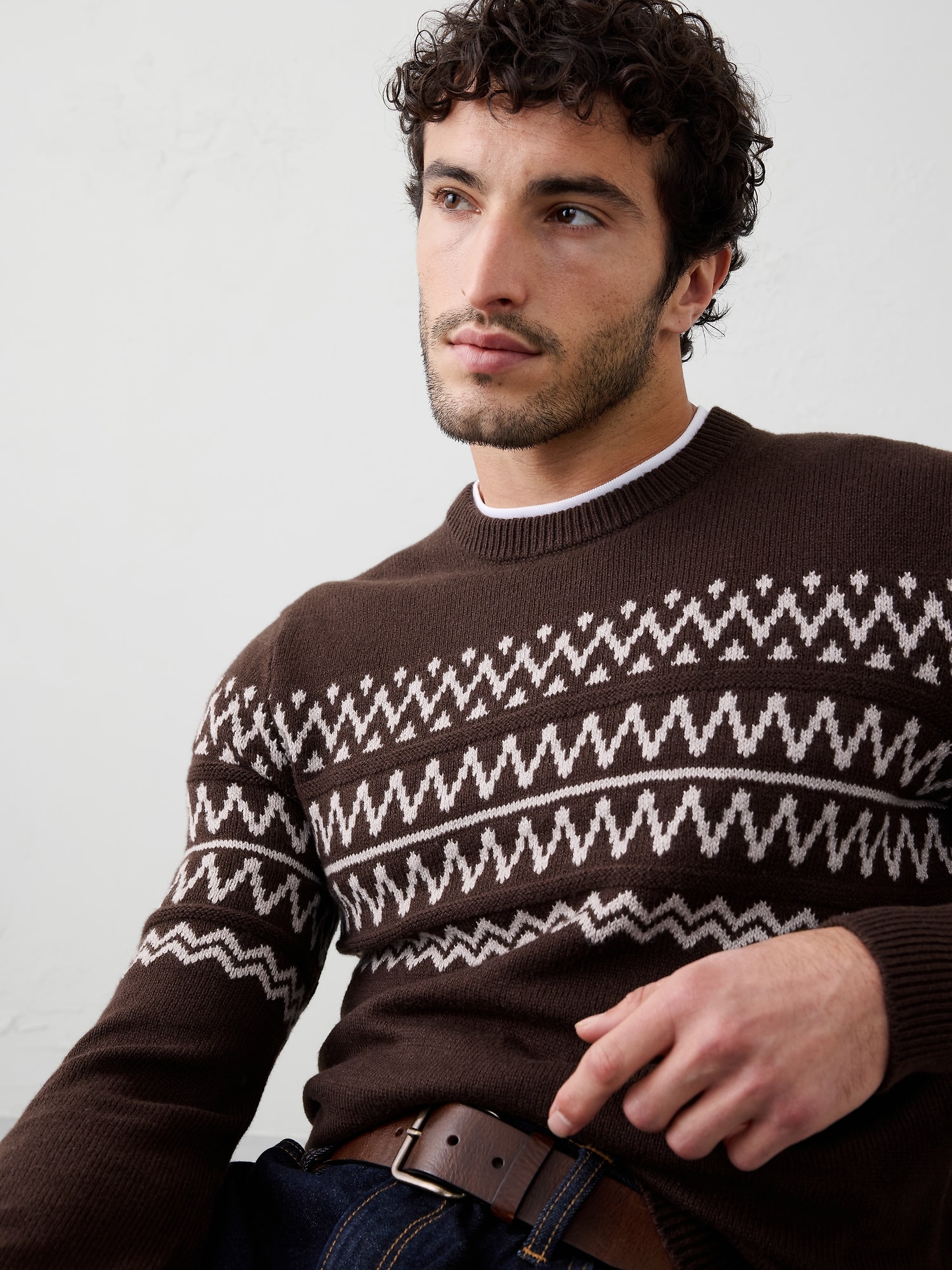 Fair Isle Sweater - Brown