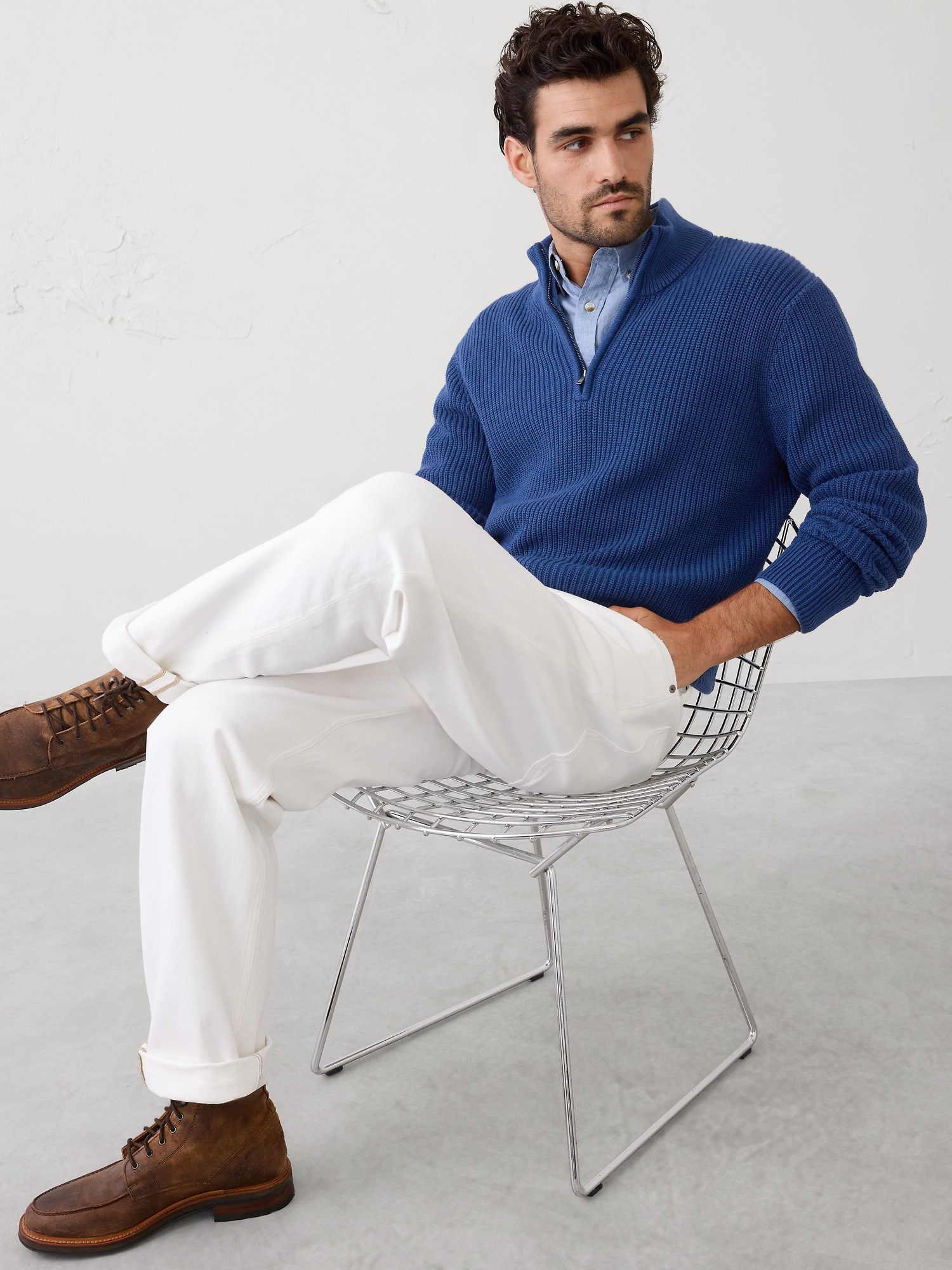 Fisherman Quarter-Zip Sweater - Winter Isle