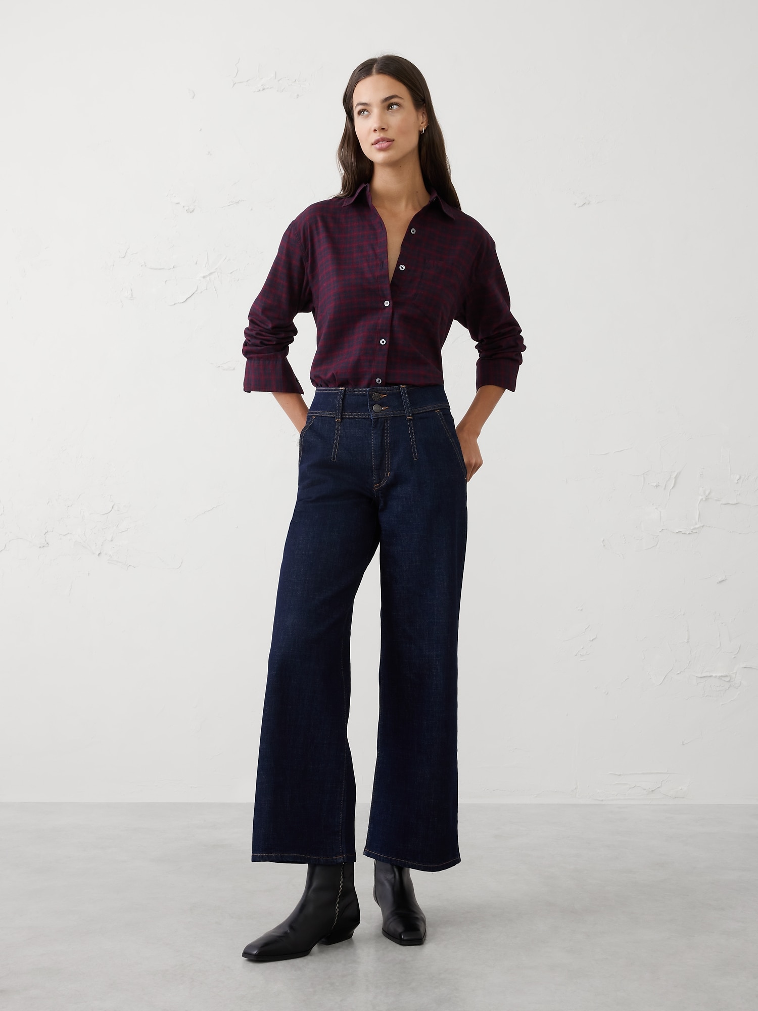 Classic Flannel Shirt - Burgundy Plaid