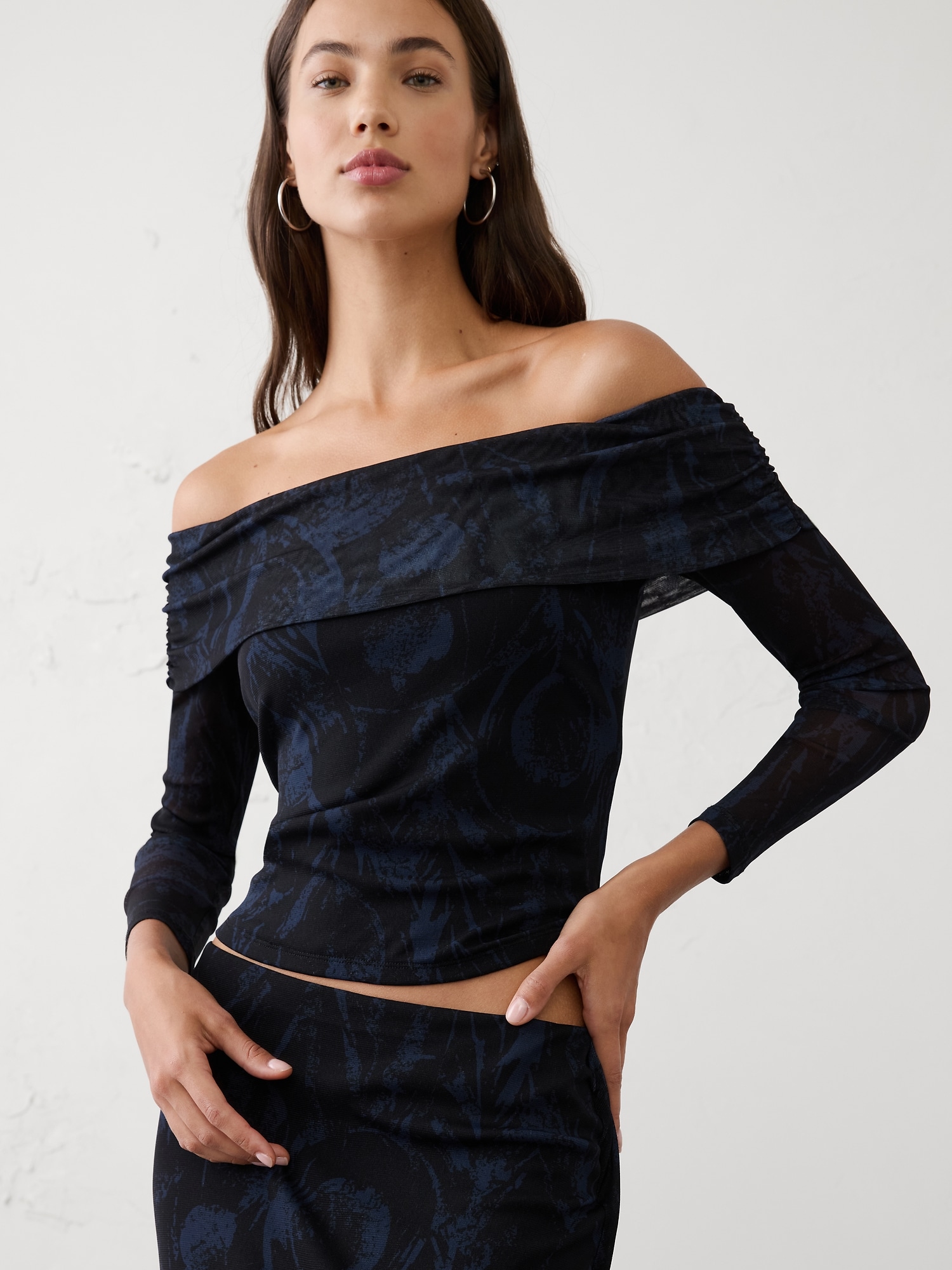 Image number 3 showing, Off-Shoulder Mesh Top