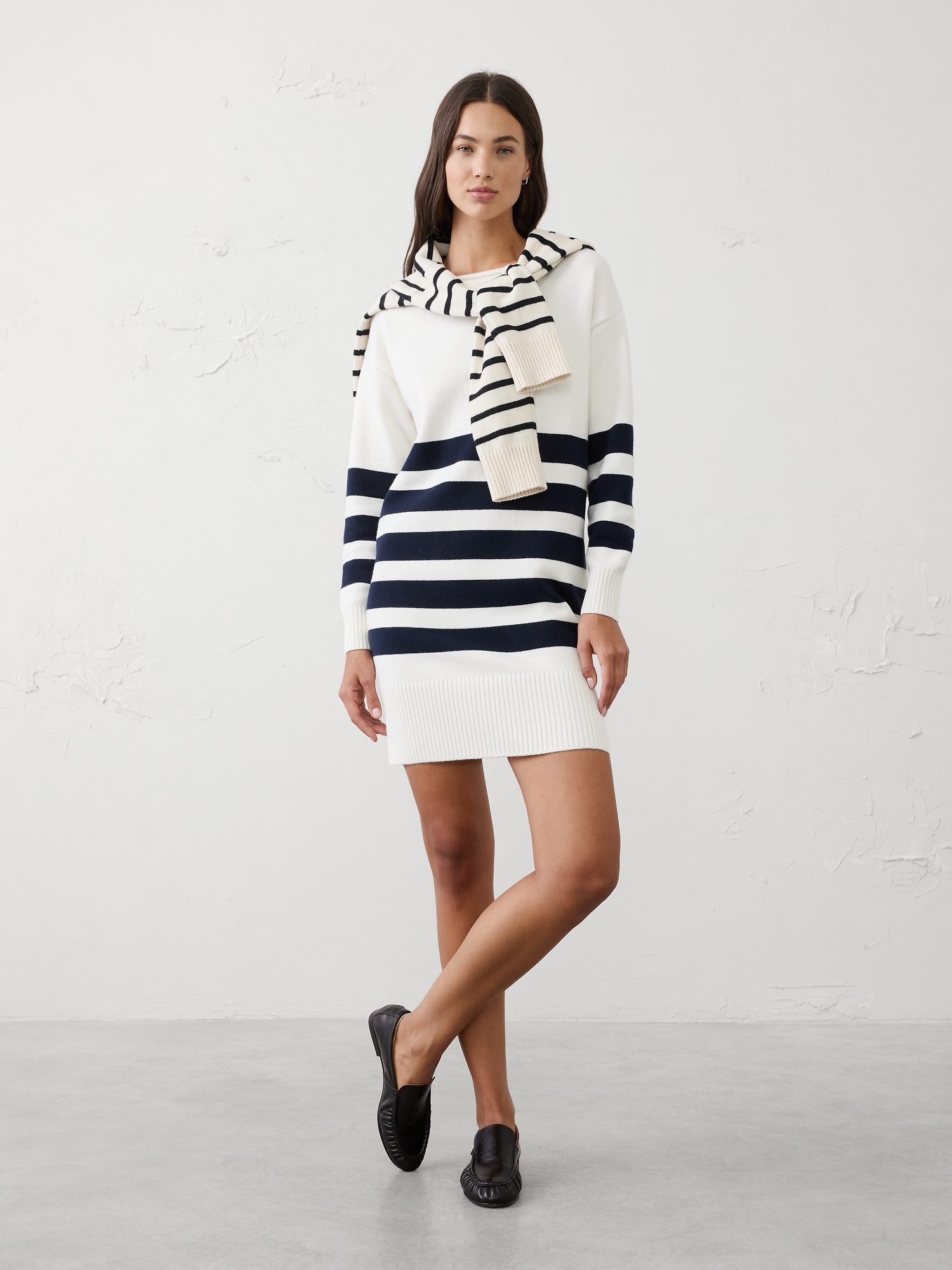 Boatneck Mini Sweater Dress