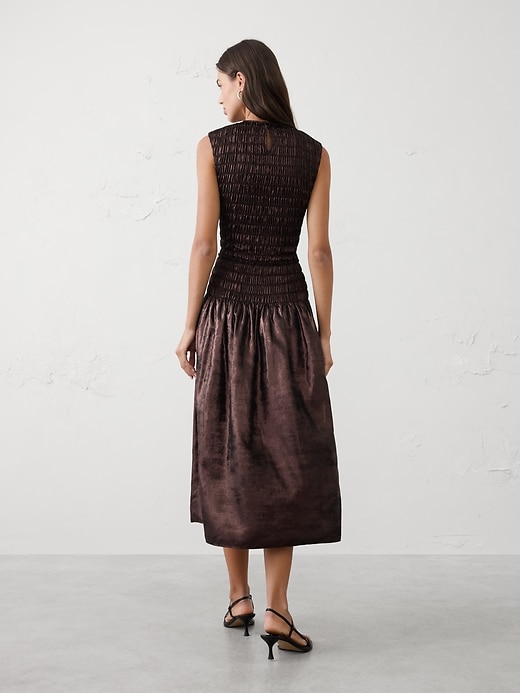 Metallic Maxi Fit-and-Flare Dress