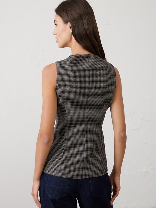 Houndstooth Long Vest
