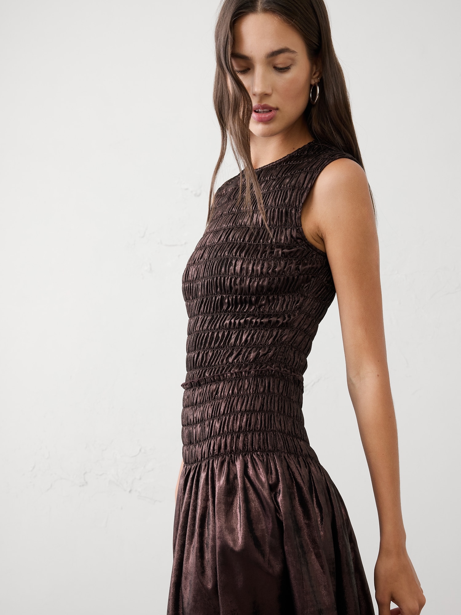 Image number 3 showing, Metallic Maxi Fit-and-Flare Dress