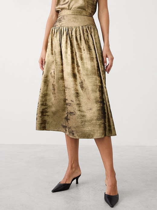 Metallic Midi Skirt
