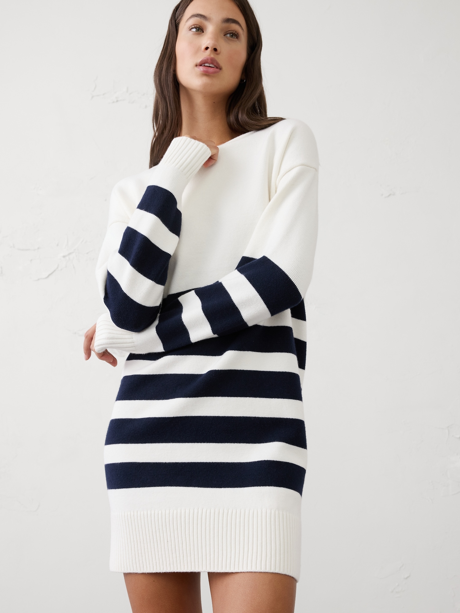 Image number 3 showing, Boatneck Mini Sweater Dress
