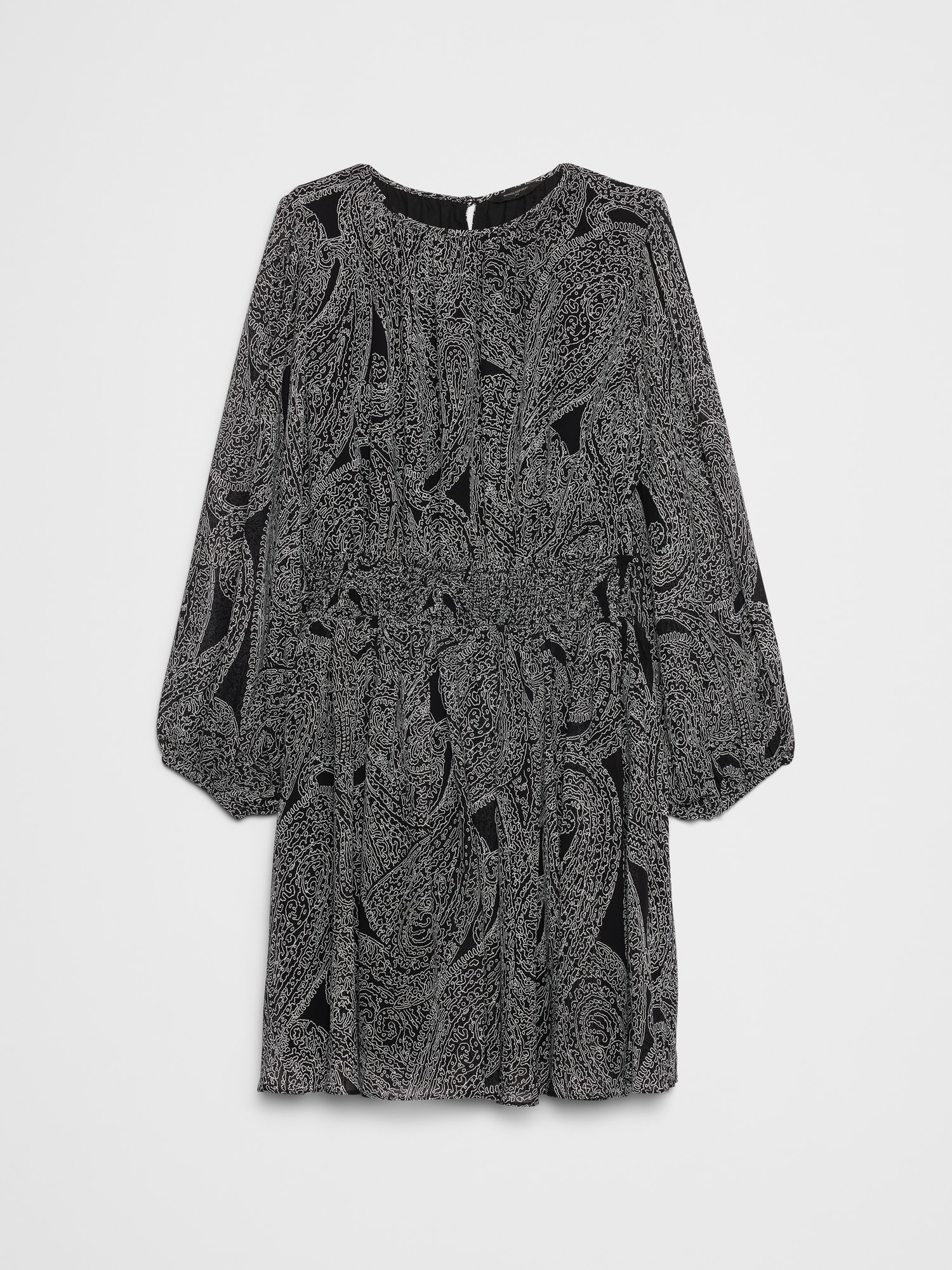 Image number 4 showing, Smocked Volume-Sleeve Mini Fit-and-Flare Dress