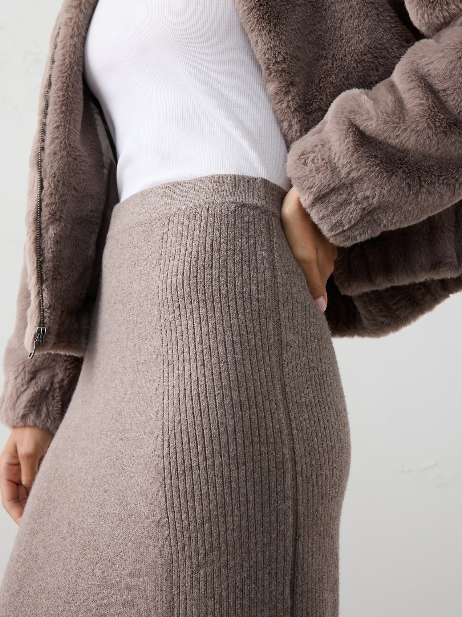 Image number 3 showing, Ribbed Midi Sweater Skirt