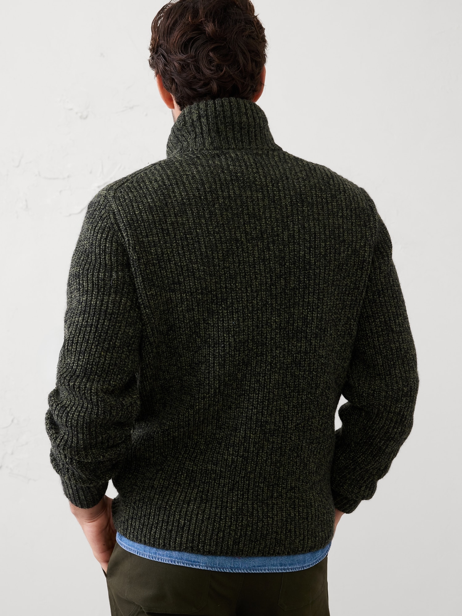 Image number 4 showing, Marled Wrap-Neck Sweater