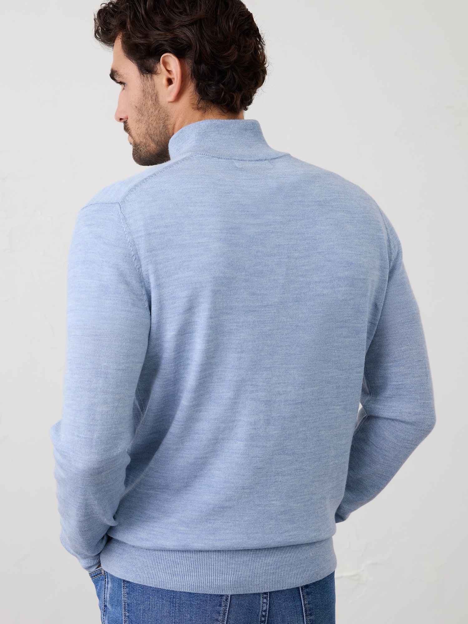 Image number 5 showing, Merino Wool Half-Zip Sweater