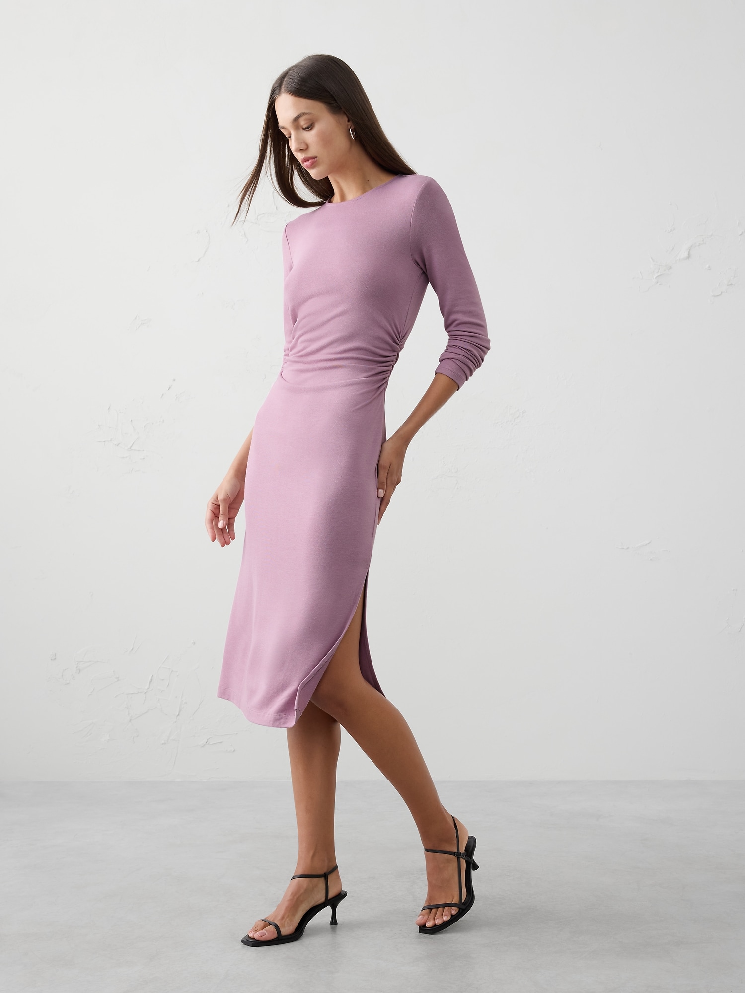 Image number 6 showing, Soft Luxe Shirred-Side Midi Dress