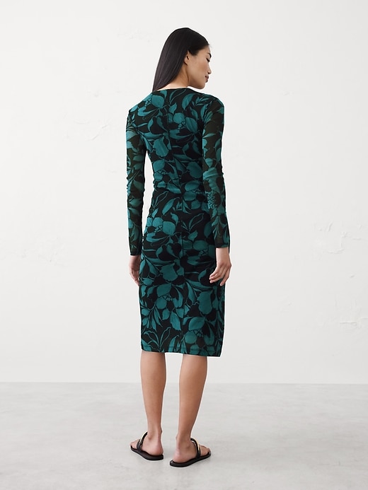 banana republic mesh long sleeve dress Matte Jersey Ruched Maxi Dress