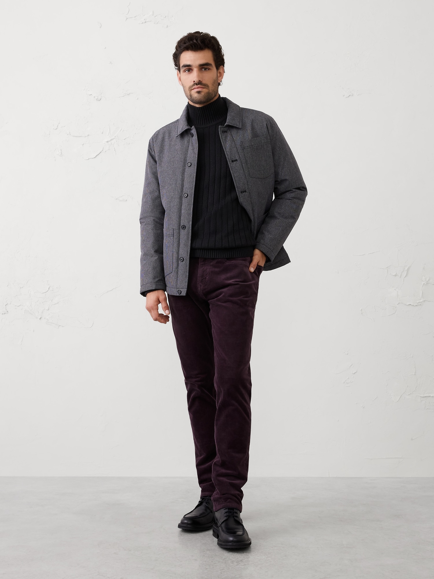Slim Travel Corduroy Pant - Plum