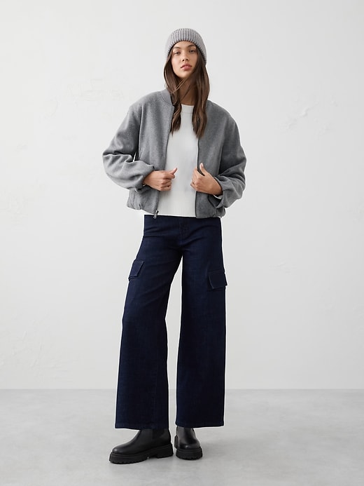 Knit Melton Bomber Jacket