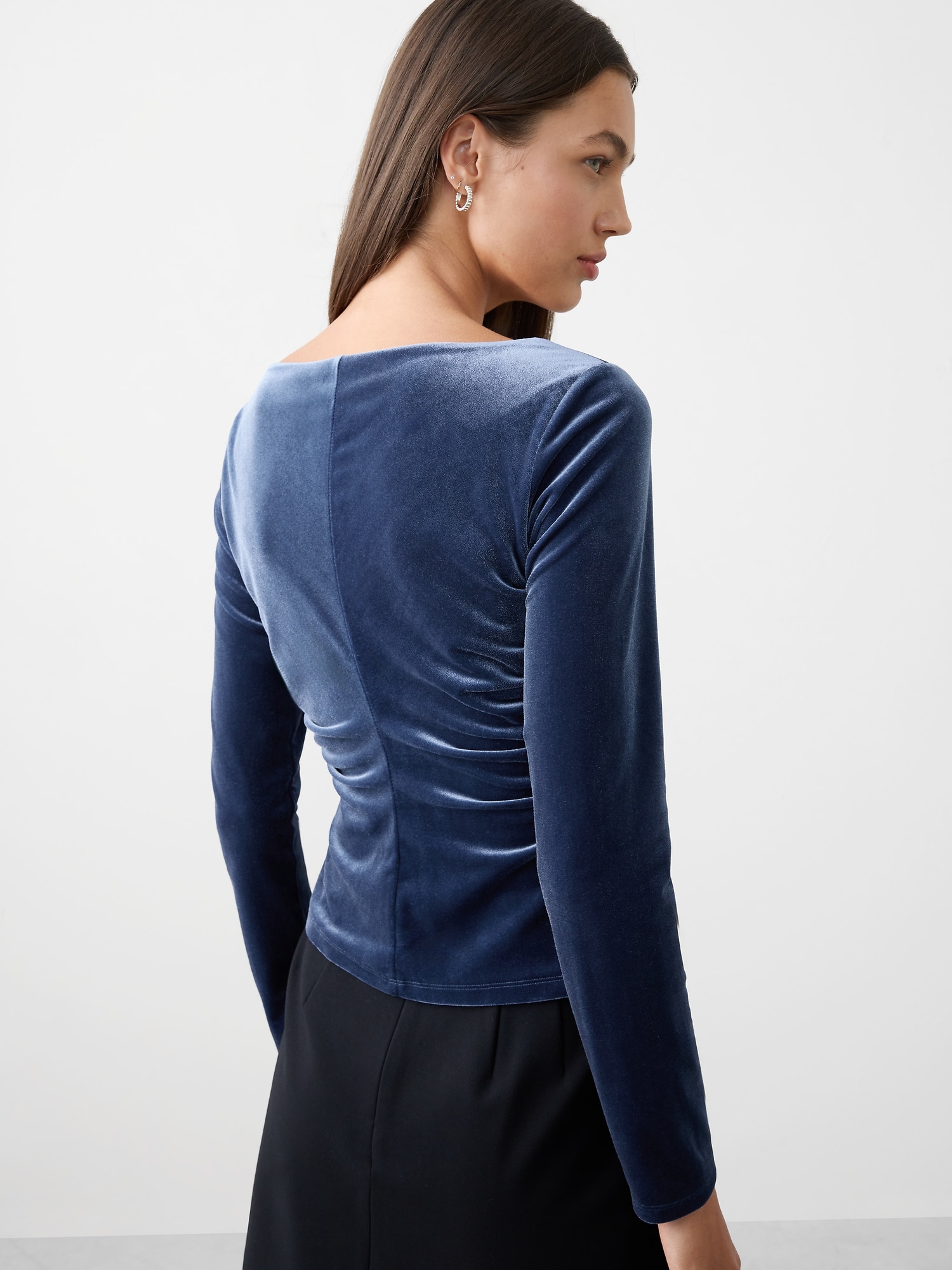 Image number 2 showing, Velvet Square-Neck Top