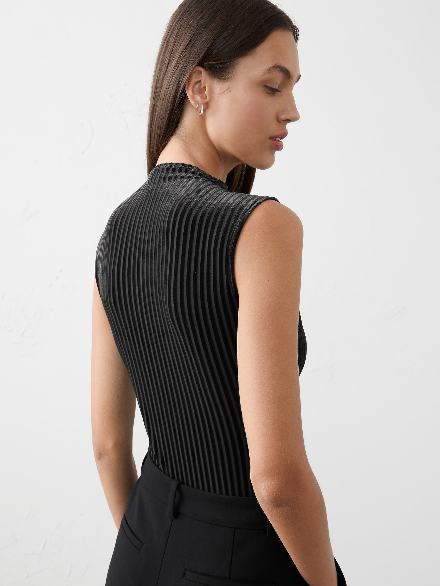 Image number 2 showing, Velvet Mock-Neck Bodysuit