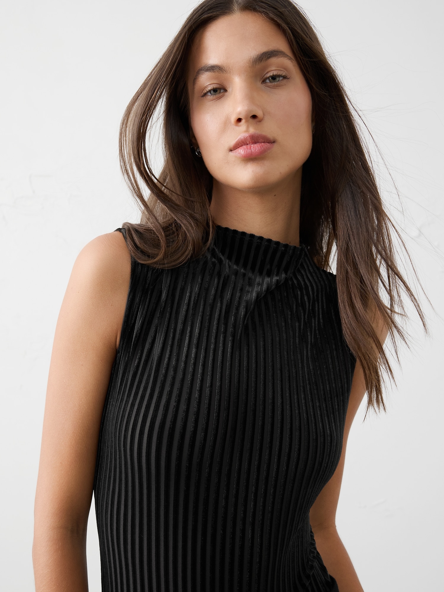 Image number 3 showing, Velvet Mock-Neck Bodysuit