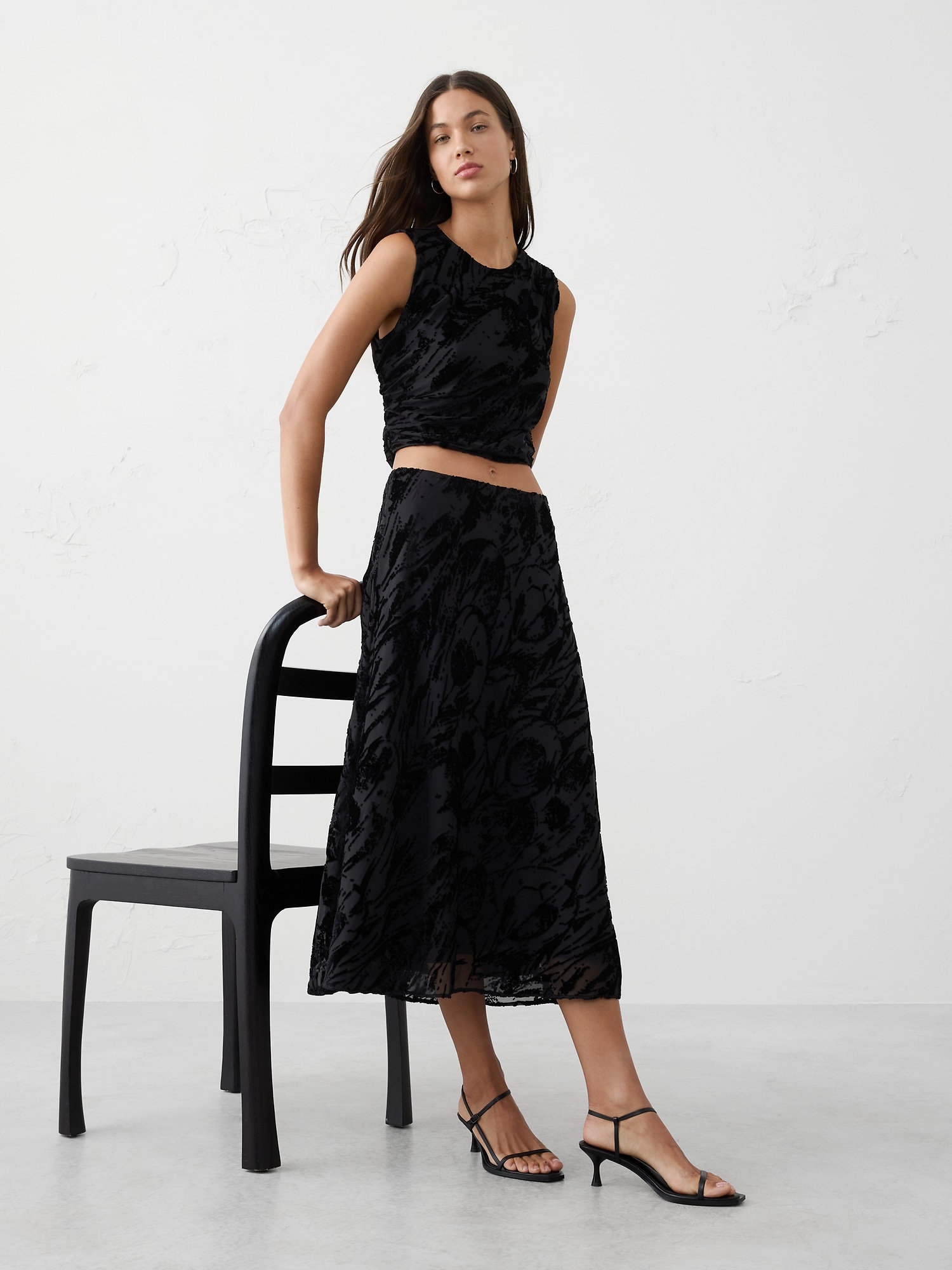Image number 3 showing, Velvet Burnout Midi Skirt