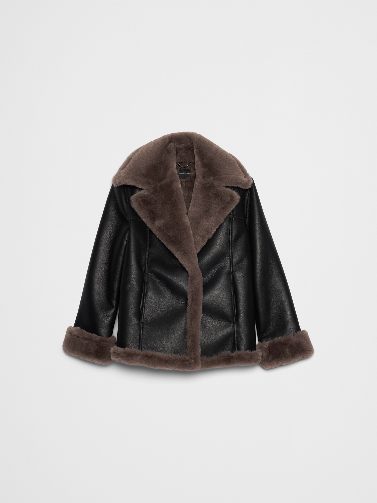 Image number 4 showing, Vegan Leather and Faux Fur Jacket