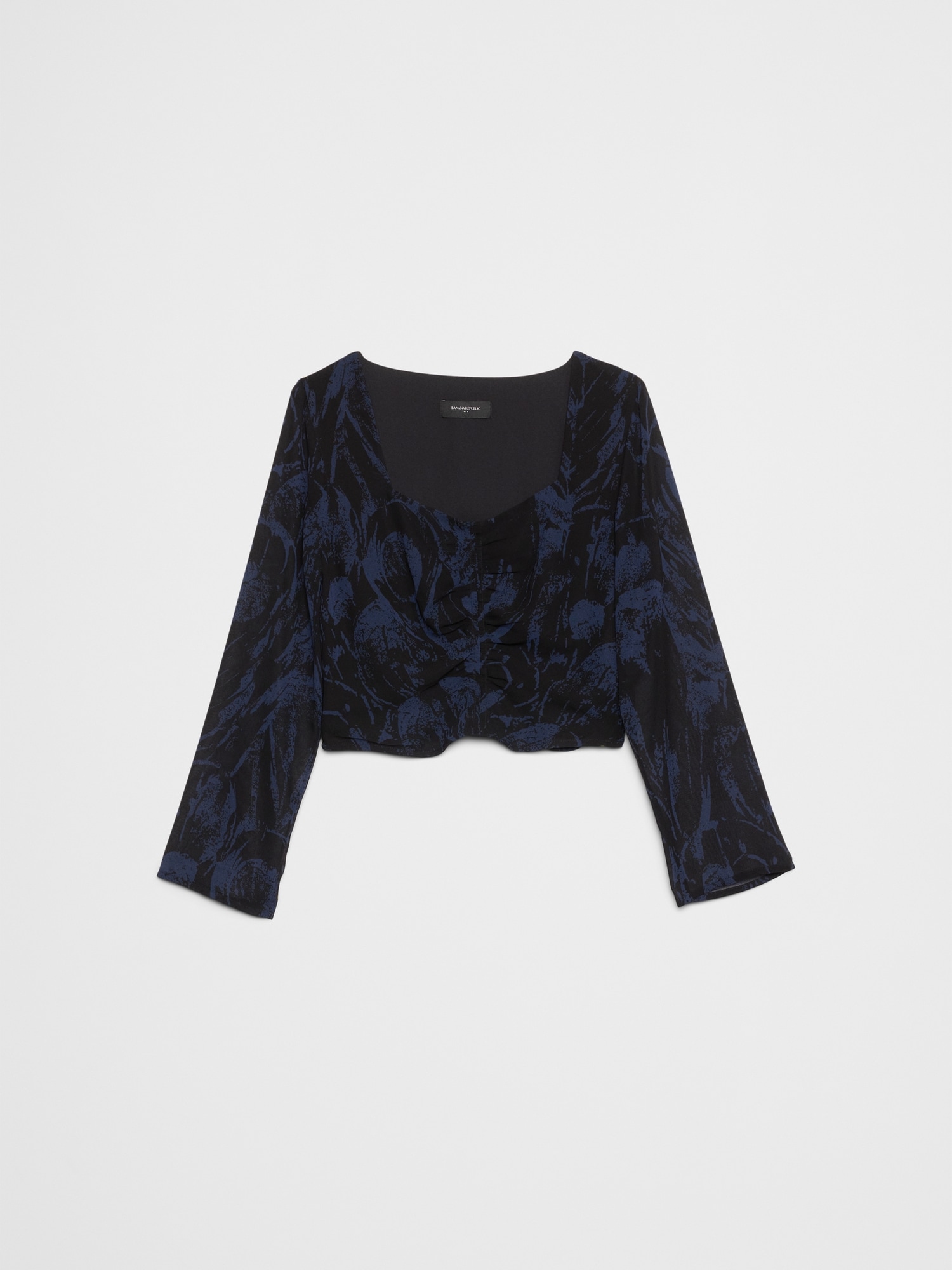 Image number 4 showing, Cropped Shirred Sweetheart-Neck Top