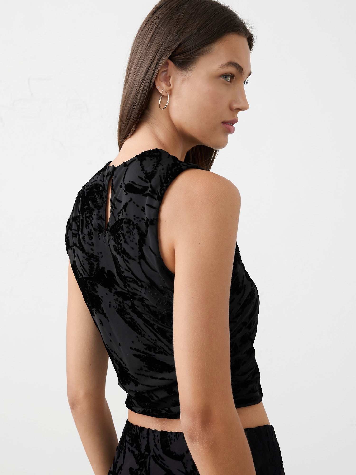 Image number 2 showing, Velvet High-Neck Top