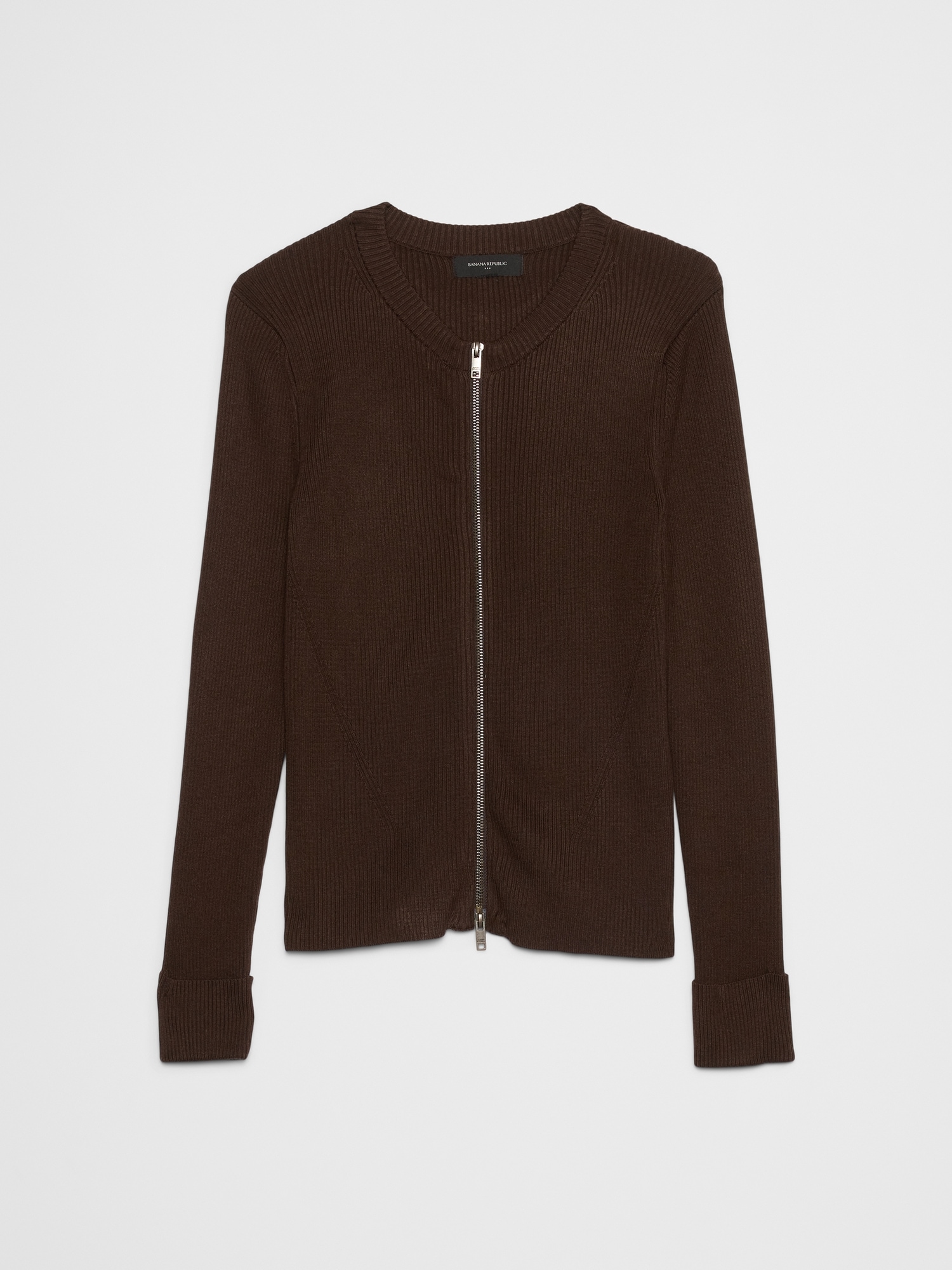 Image number 4 showing, Double Zipper Ribbed Cardigan